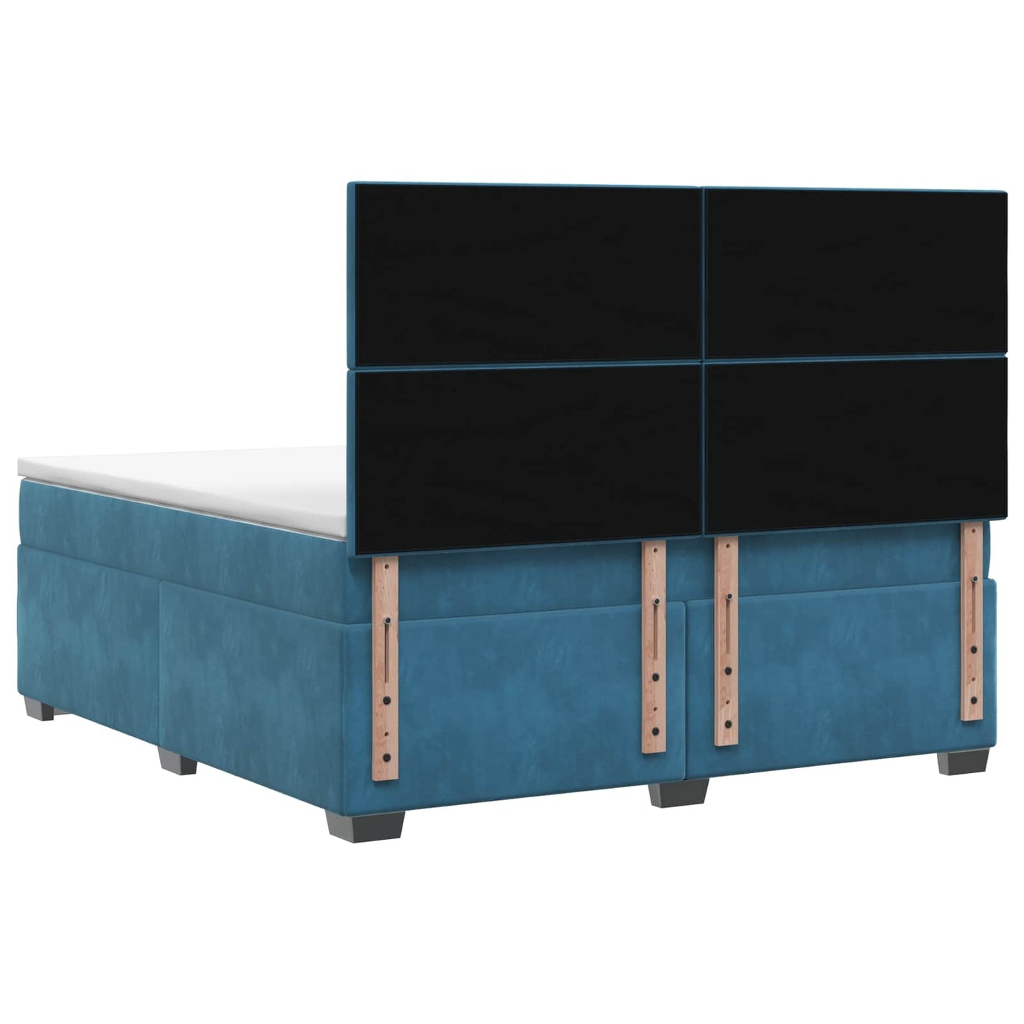 vidaXL Κρεβάτι box spring με στρώμα Μπλε 140 x 200 cm Βελούδο