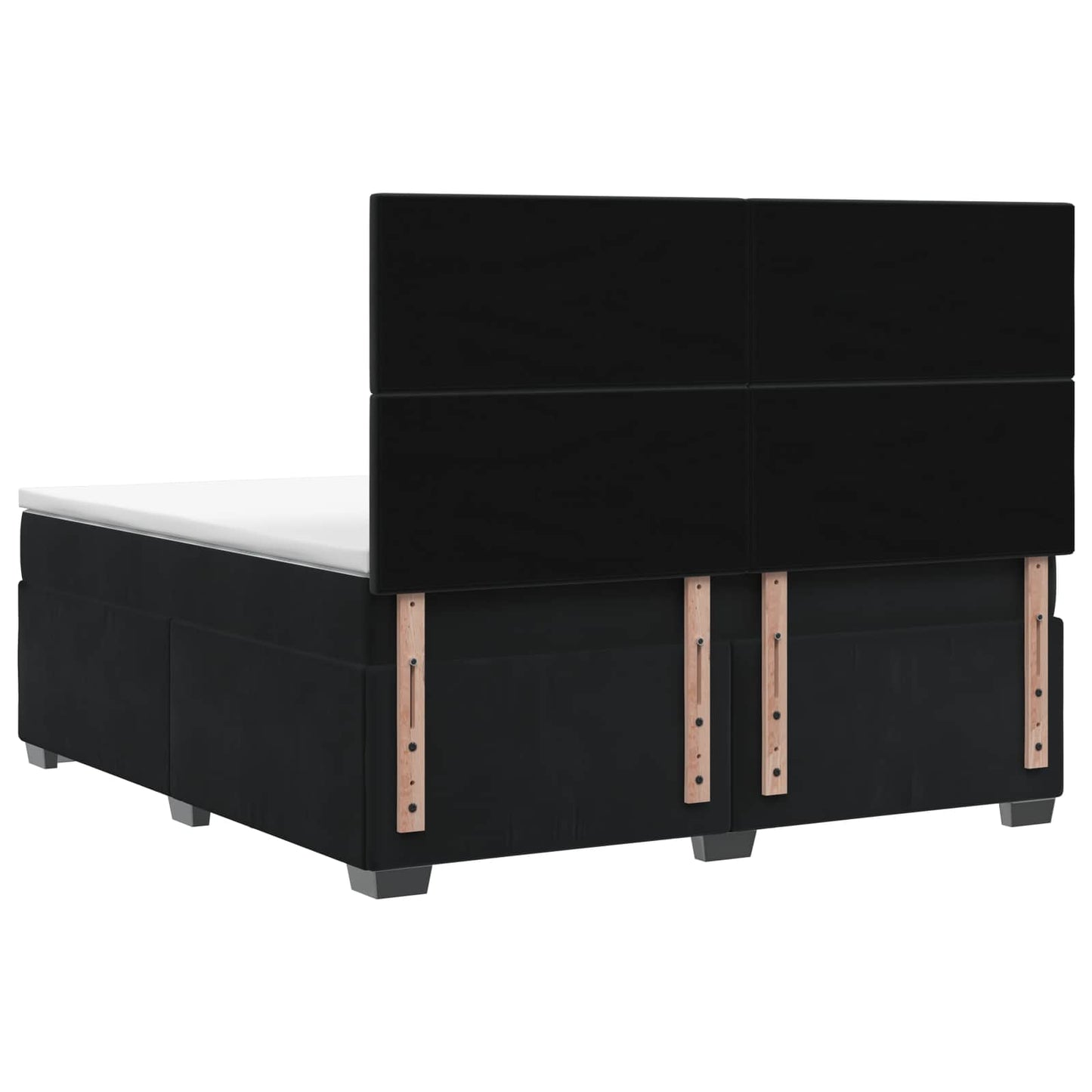vidaXL Κρεβάτι box spring με στρώμα Μαύρο 160 x 200 cm Βελούδο