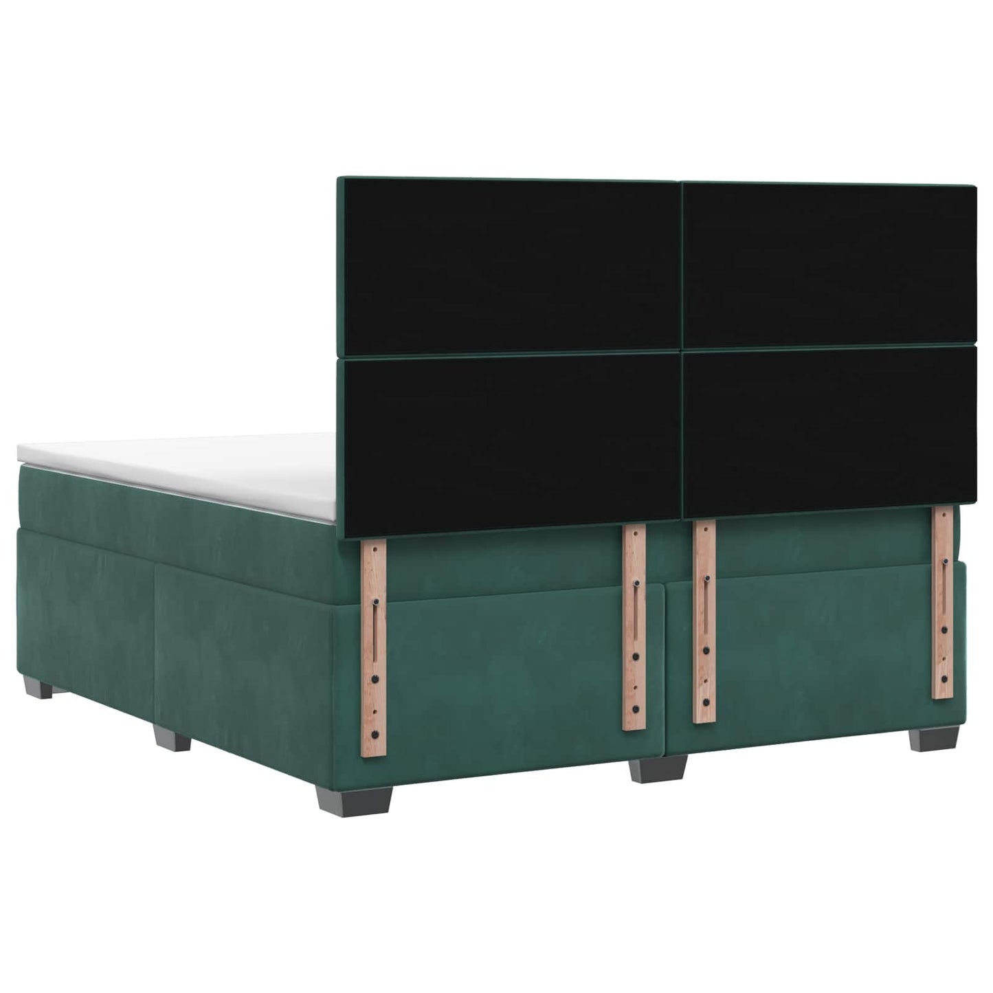 vidaXL Κρεβάτι box spring με στρώμα Σκούρο Πράσινο 160 x 200 cm