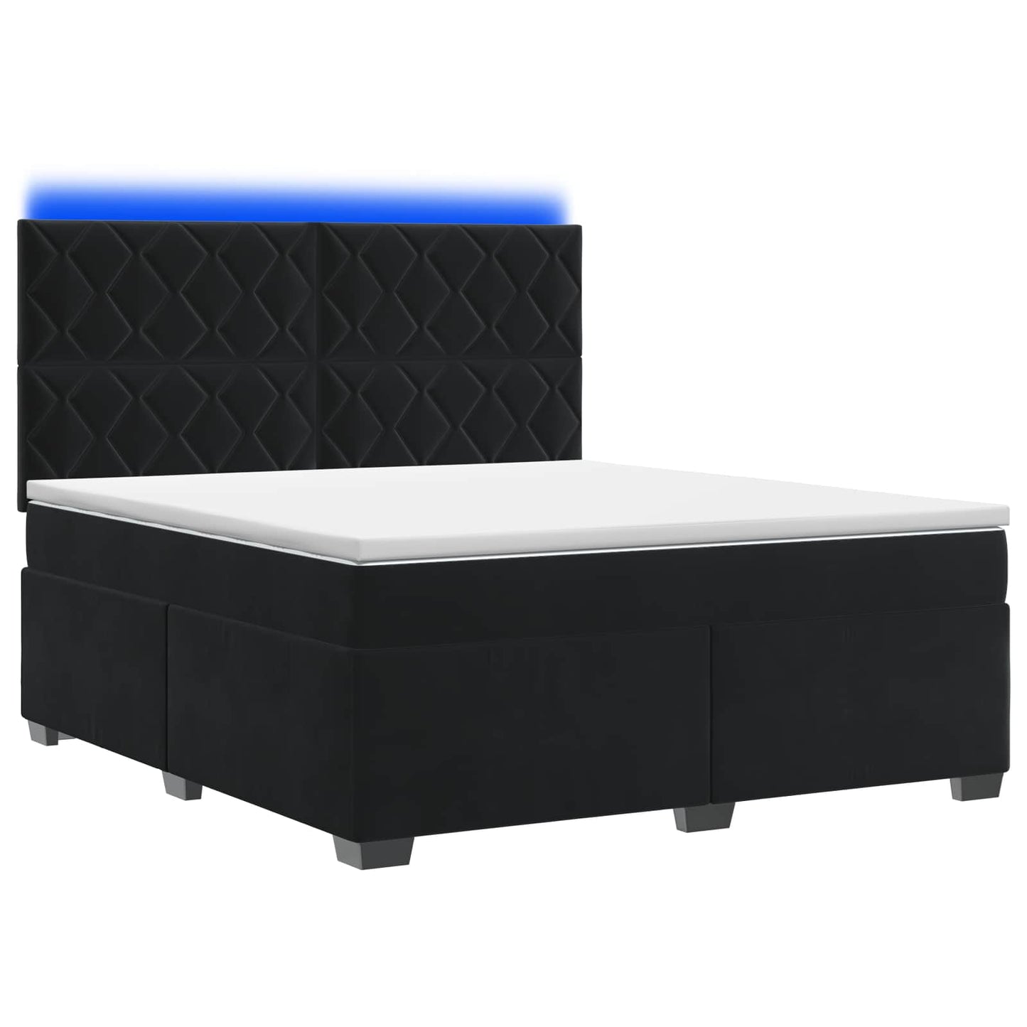 vidaXL Κρεβάτι box spring με στρώμα Μαύρο 160 x 200 cm Βελούδο