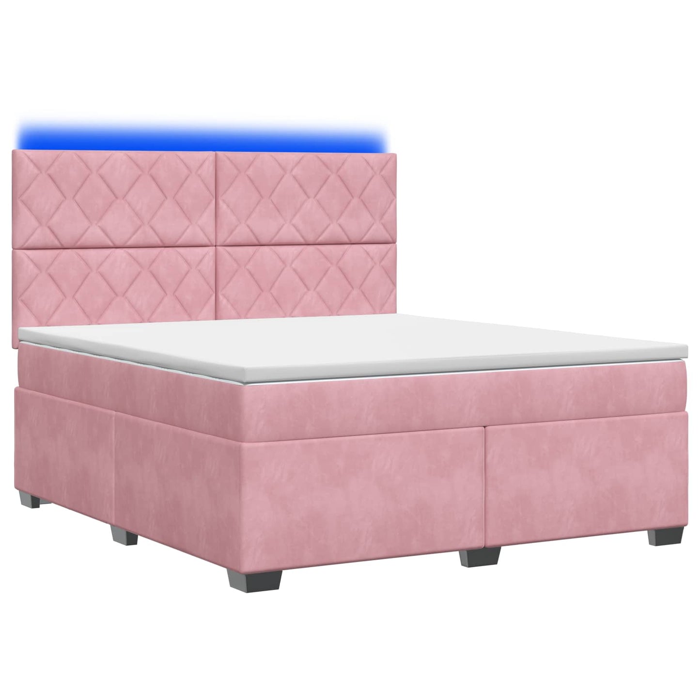 vidaXL Κρεβάτι box spring με στρώμα Ροζ 160 x 200 cm Βελούδο