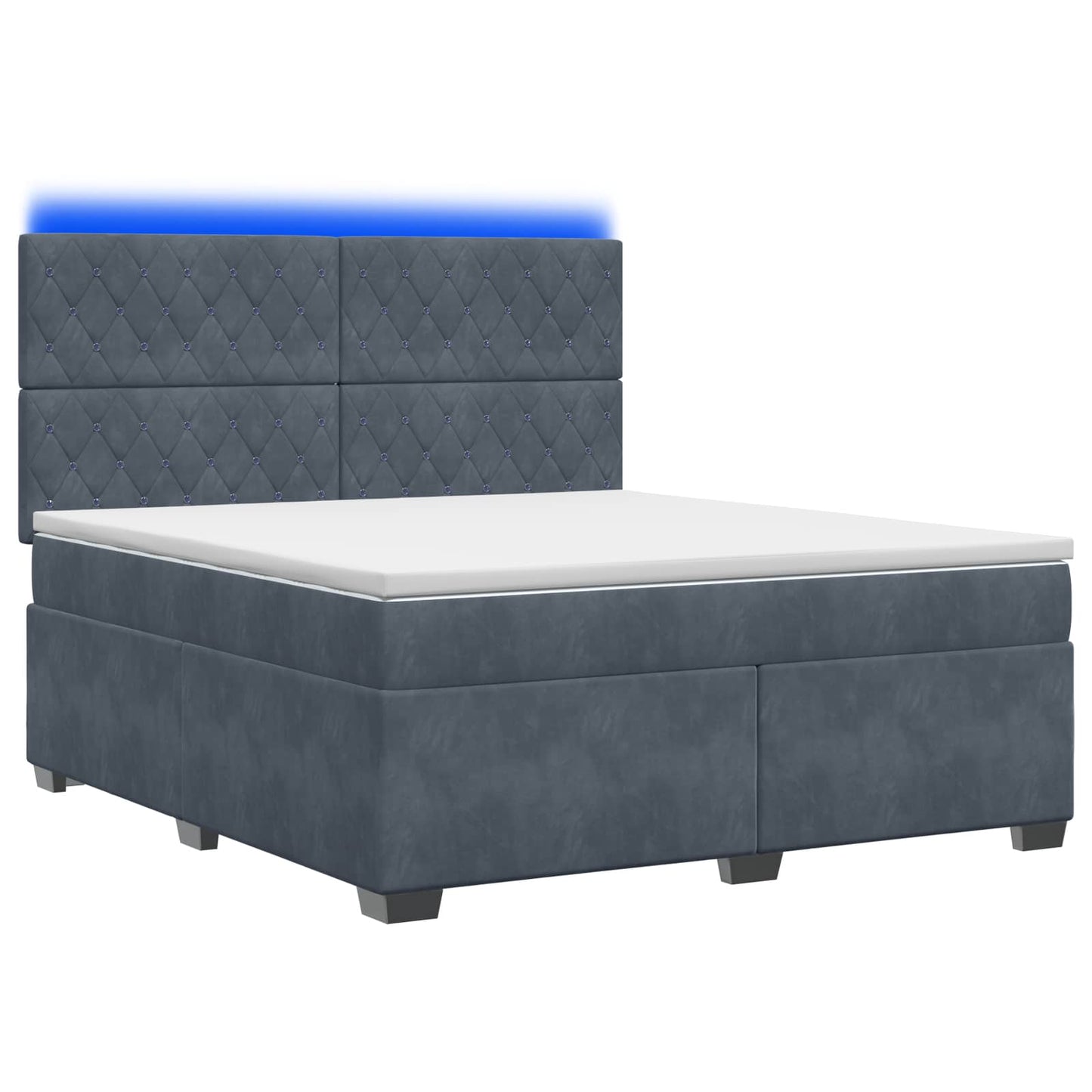 vidaXL Κρεβάτι box spring με στρώμα Σκούρο Γκρι 180 x 200 cm Βελούδο