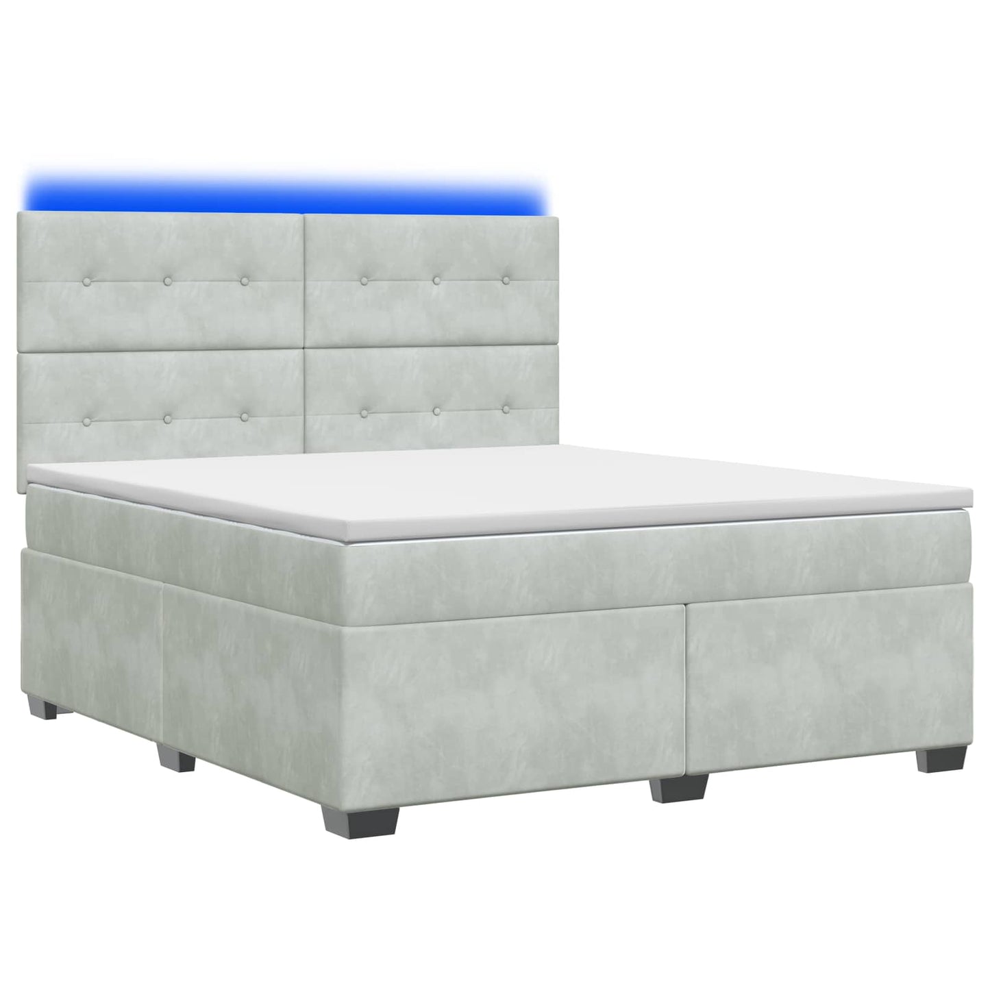 vidaXL Κρεβάτι box spring με στρώμα Ανοιχτό γκρι 180 x 200 cm Βελούδο