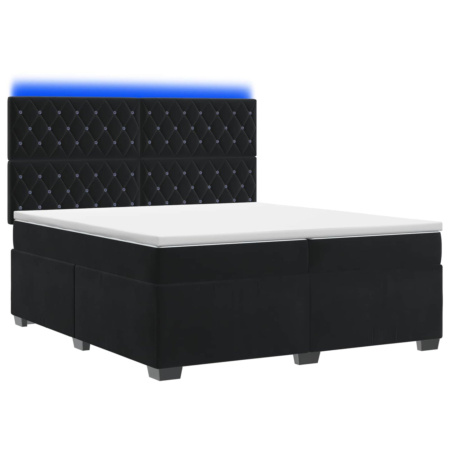 vidaXL Κρεβάτι box spring με στρώμα Μαύρο 200 x 200 cm Βελούδο