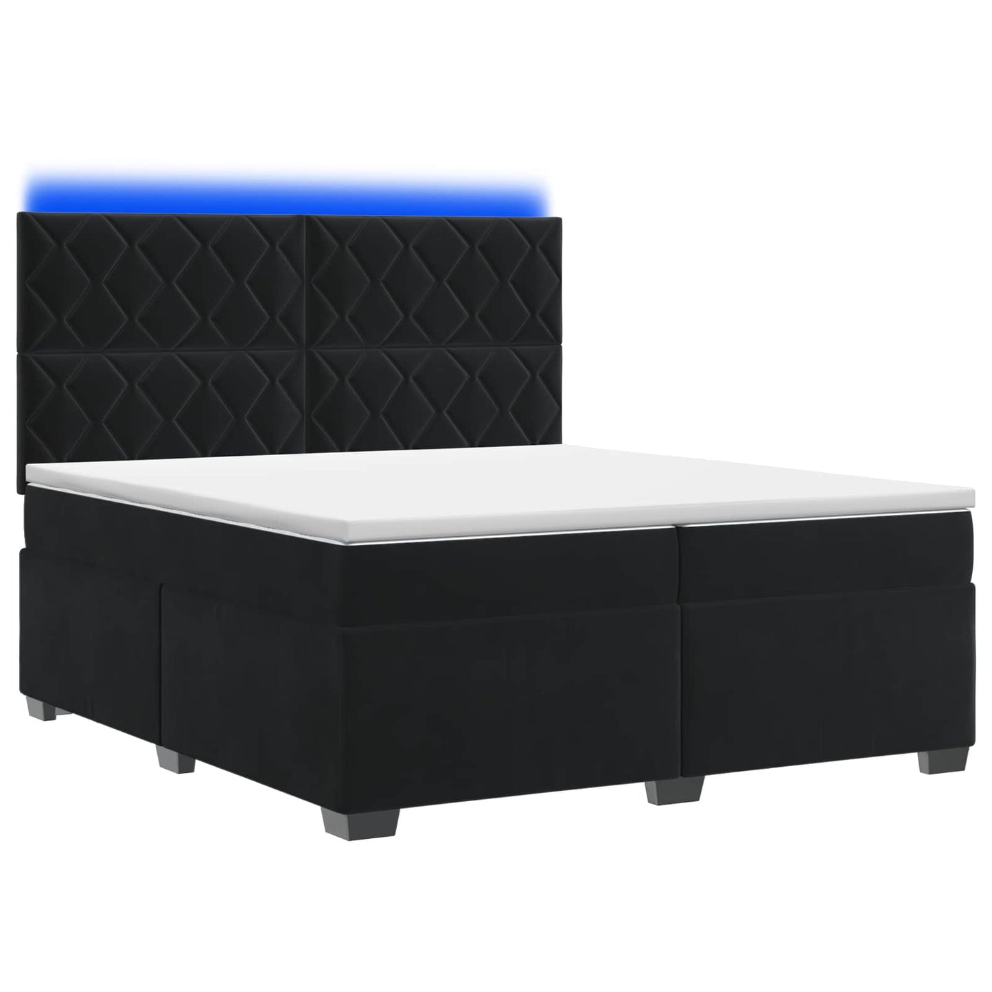 vidaXL Κρεβάτι box spring με στρώμα Μαύρο 200 x 200 cm Βελούδο