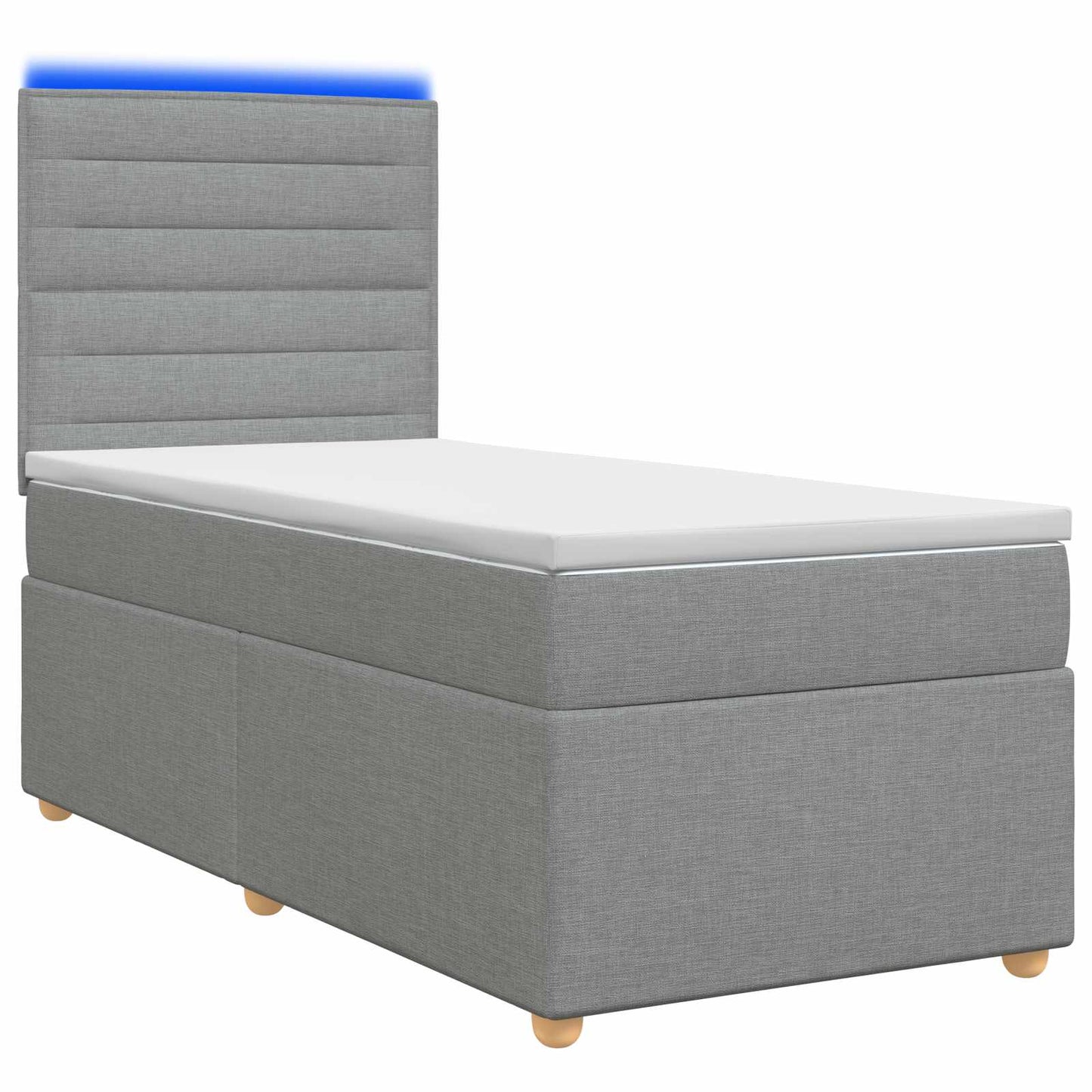 vidaXL Κρεβάτι box spring με στρώμα Ανοιχτό γκρι 80 x 200 cm Ύφασμα
