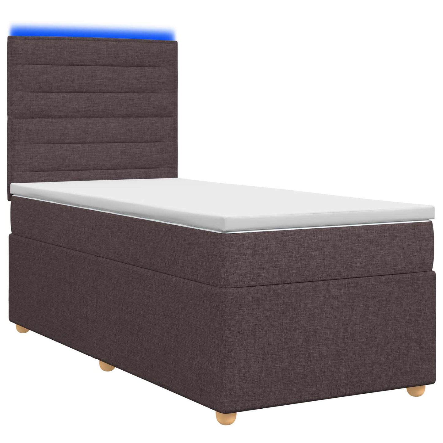 vidaXL Κρεβάτι box spring με στρώμα Σκούρο Καφέ 80 x 200 cm Ύφασμα
