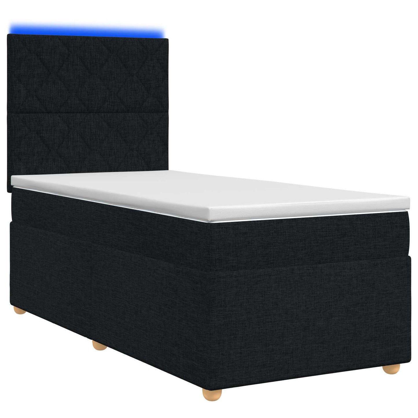 vidaXL Κρεβάτι box spring με στρώμα Μαύρο 80 x 200 cm Ύφασμα