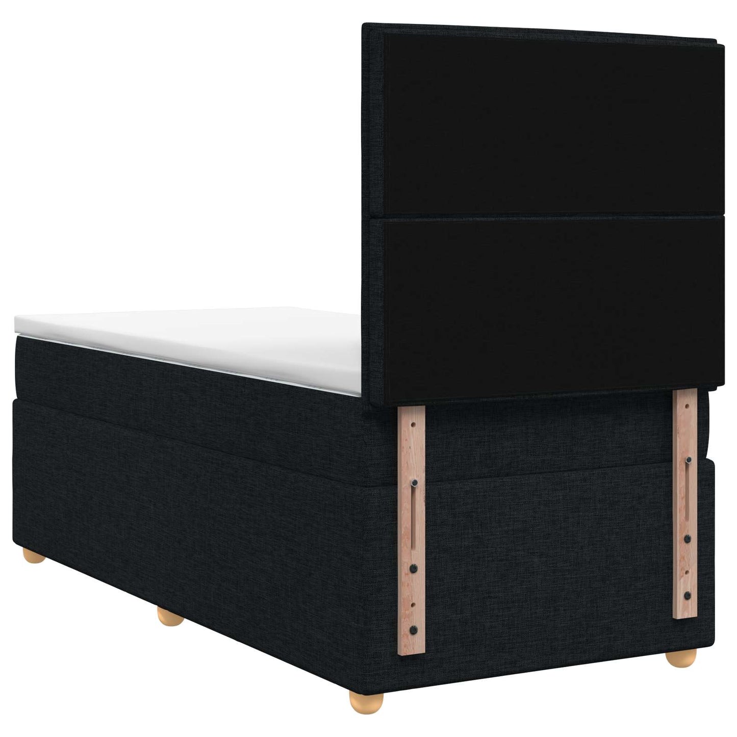vidaXL Κρεβάτι box spring με στρώμα Μαύρο 80 x 200 cm Ύφασμα