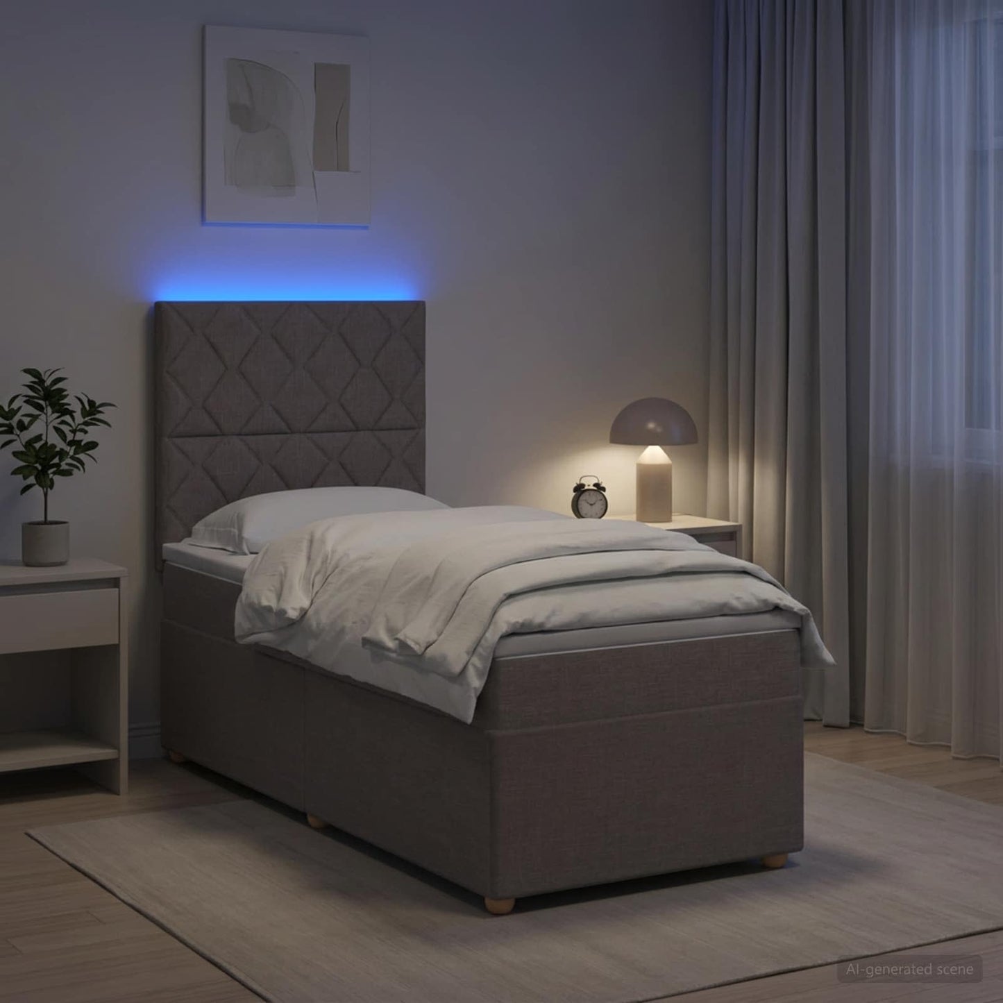 vidaXL Κρεβάτι box spring με στρώμα Taupe 80 x 200 cm Ύφασμα
