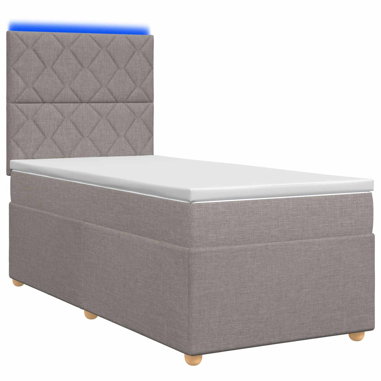 vidaXL Κρεβάτι box spring με στρώμα Taupe 80 x 200 cm Ύφασμα