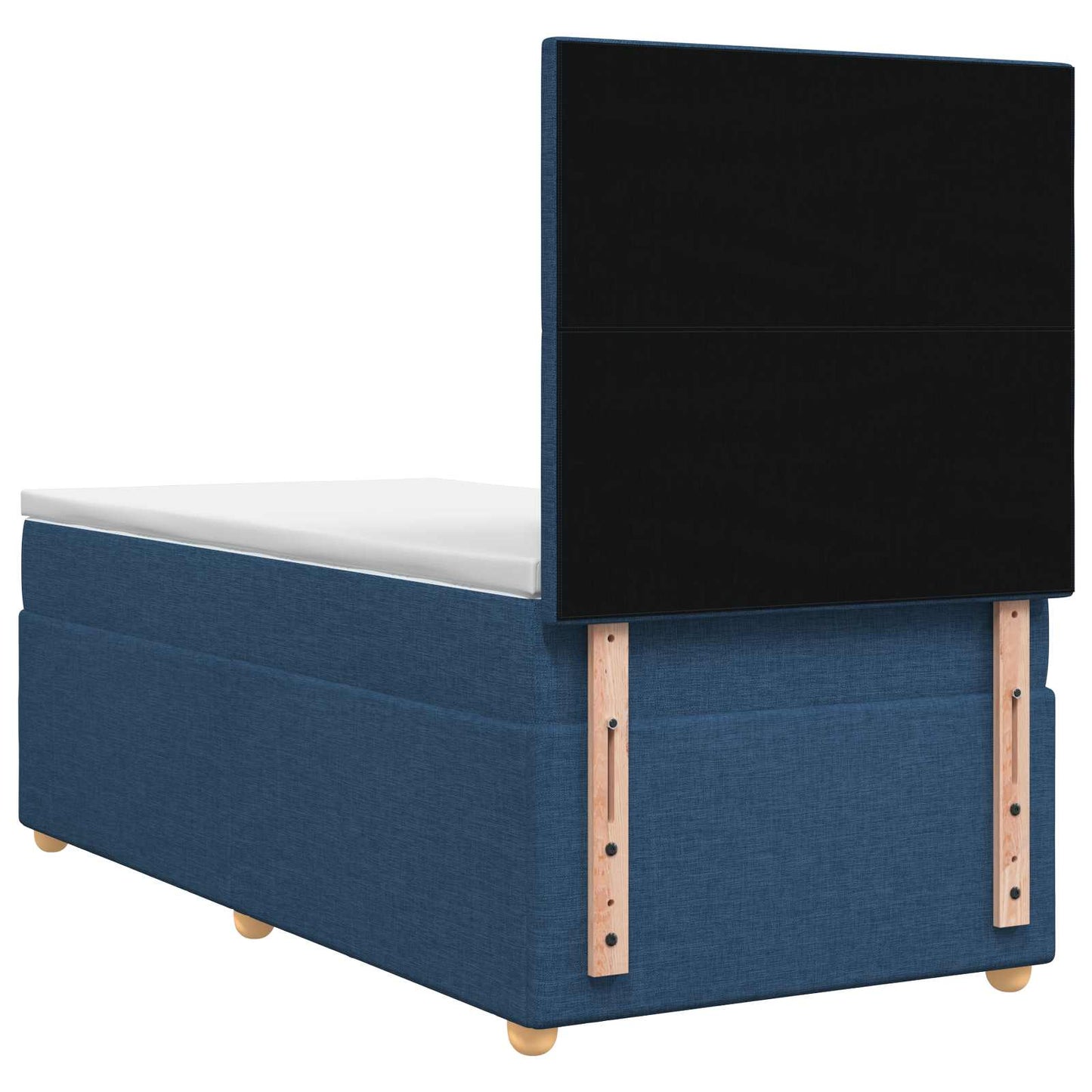 vidaXL Κρεβάτι box spring με στρώμα Μπλε 90 x 190 cm Ύφασμα
