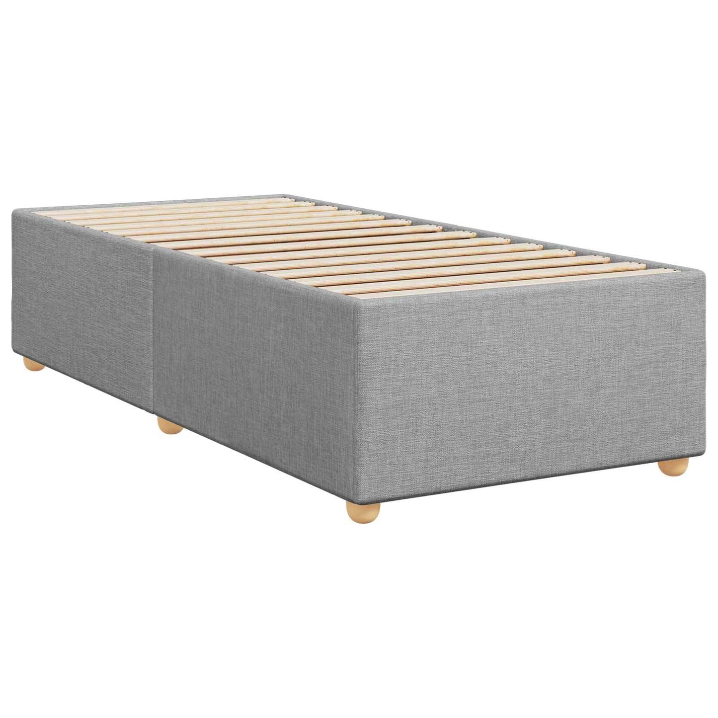 vidaXL Κρεβάτι box spring με στρώμα Ανοιχτό γκρι 90 x 190 cm Ύφασμα