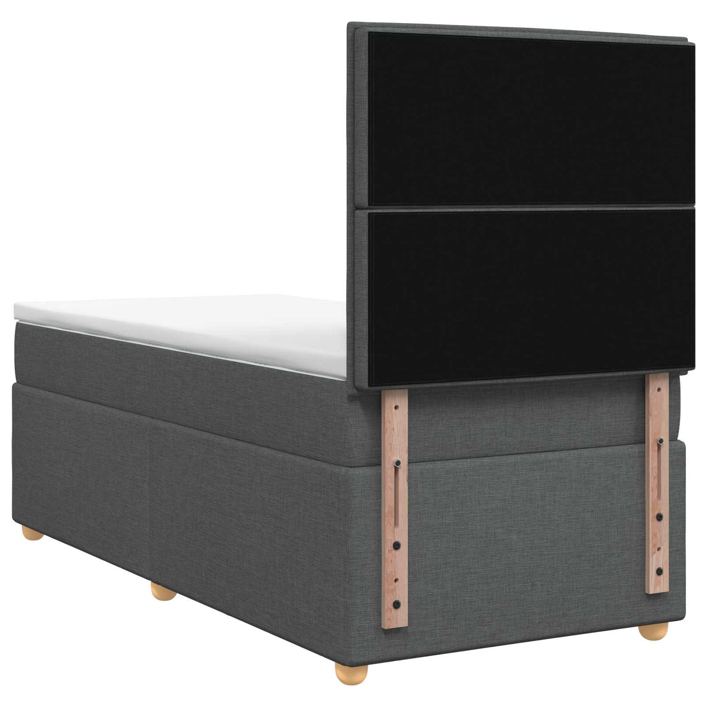 vidaXL Κρεβάτι box spring με στρώμα Σκούρο Γκρι 90 x 190 cm Ύφασμα