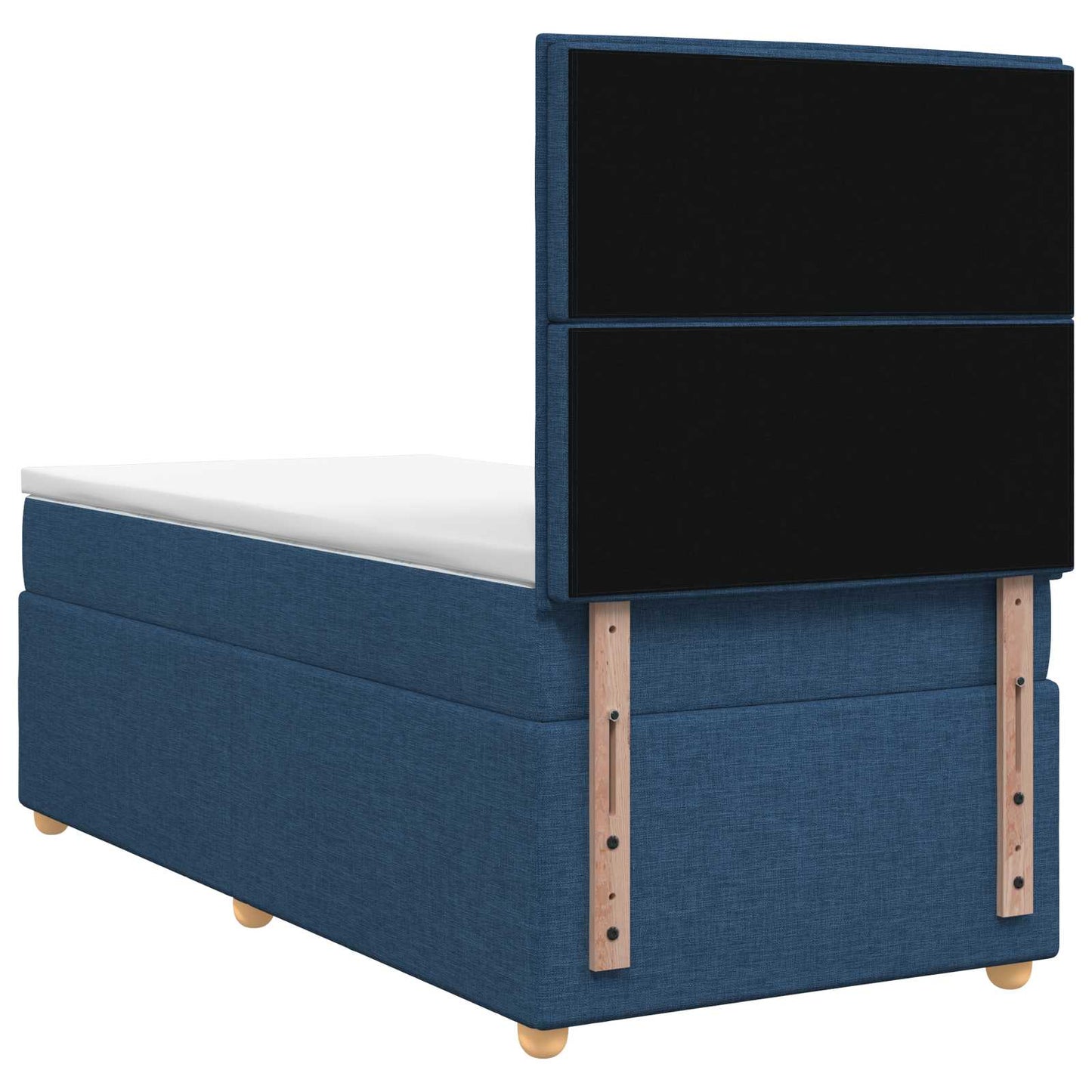 vidaXL Κρεβάτι box spring με στρώμα Μπλε 90 x 190 cm Ύφασμα