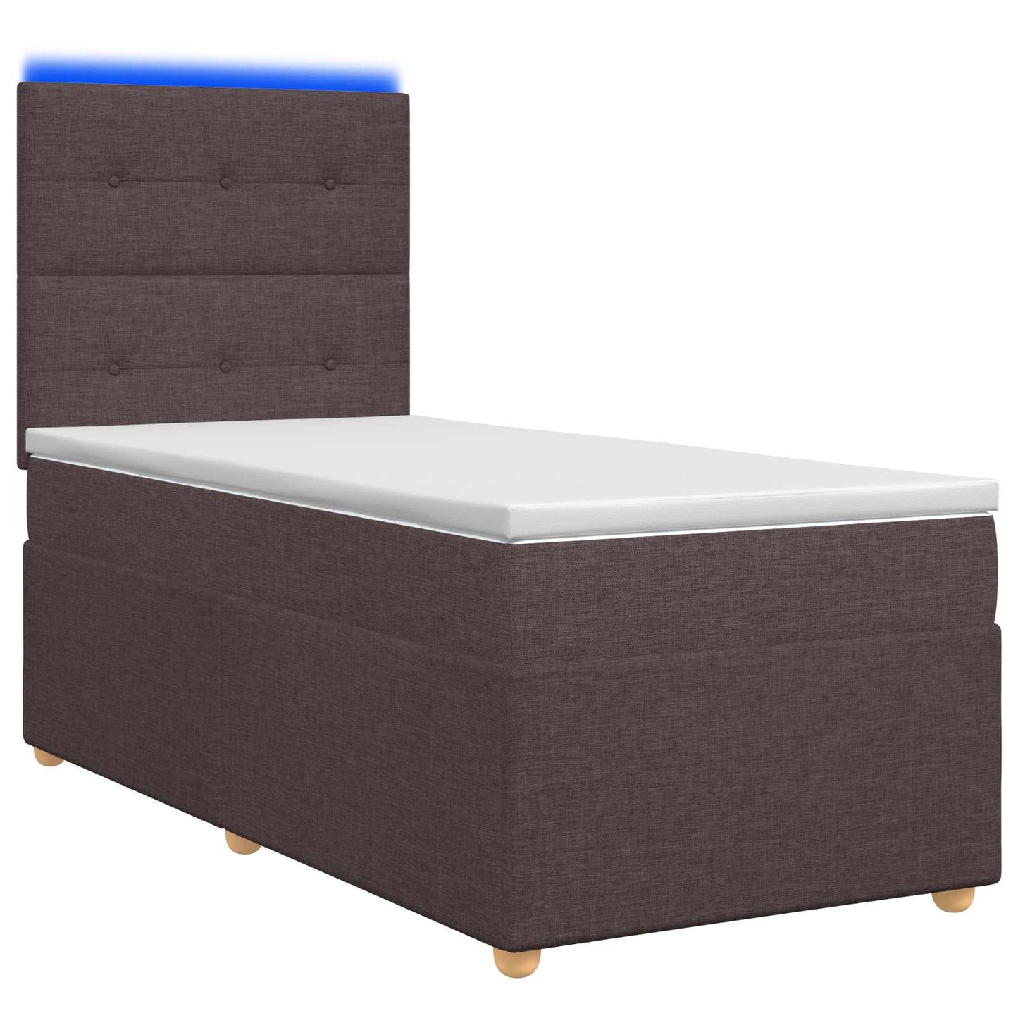vidaXL Κρεβάτι box spring με στρώμα Σκούρο Καφέ 90 x 200 cm Ύφασμα