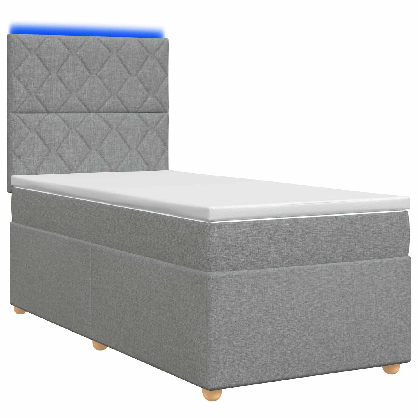 vidaXL Κρεβάτι box spring με στρώμα Ανοιχτό γκρι 90 x 200 cm Ύφασμα