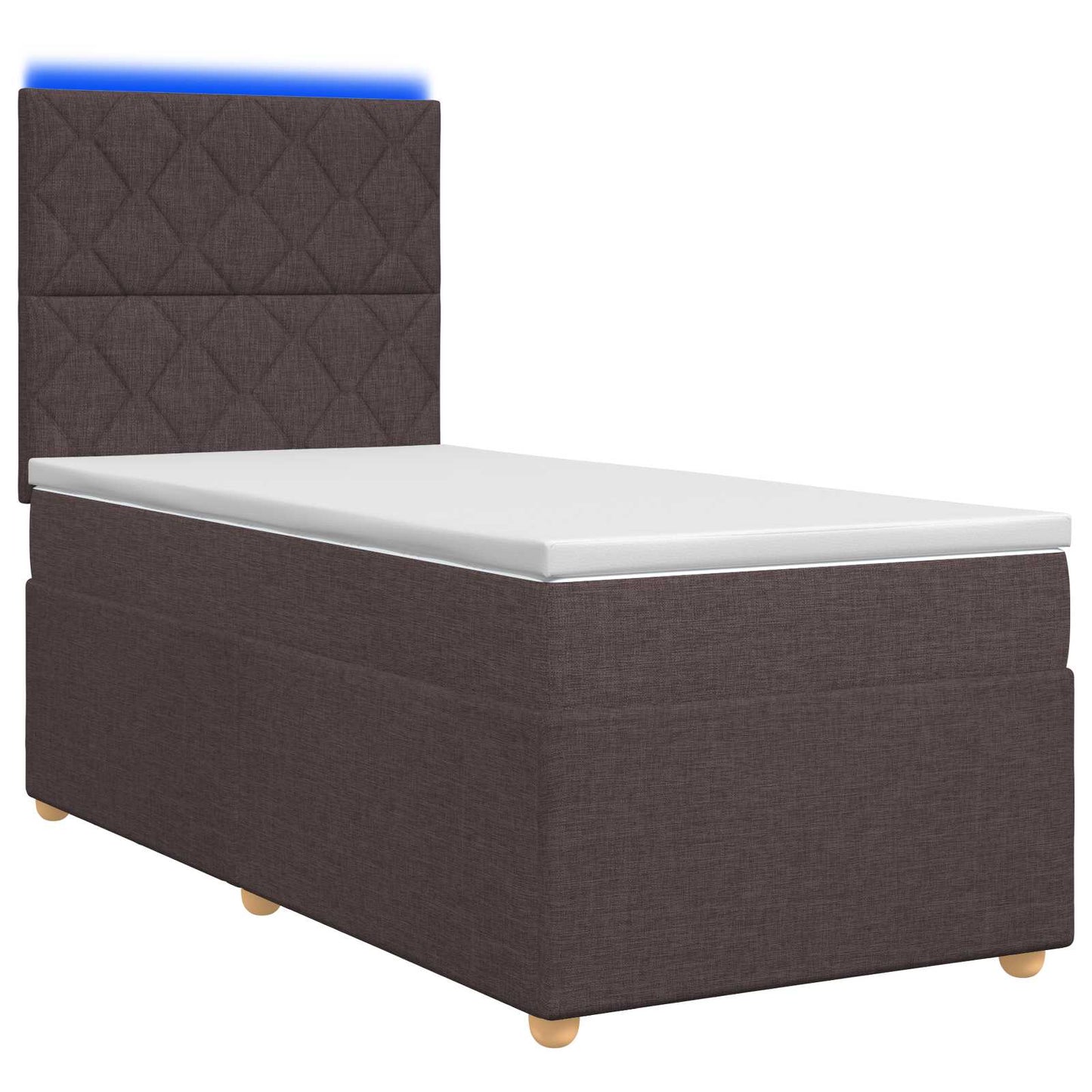 vidaXL Κρεβάτι box spring με στρώμα Σκούρο Καφέ 90 x 200 cm Ύφασμα
