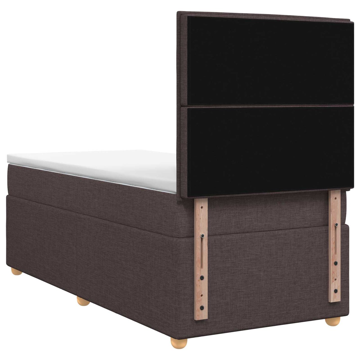 vidaXL Κρεβάτι box spring με στρώμα Σκούρο Καφέ 90 x 200 cm Ύφασμα