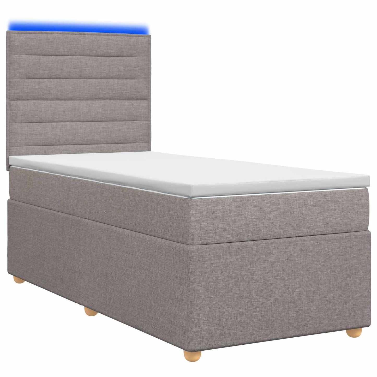 vidaXL Κρεβάτι box spring με στρώμα Taupe 100 x 200 cm Ύφασμα