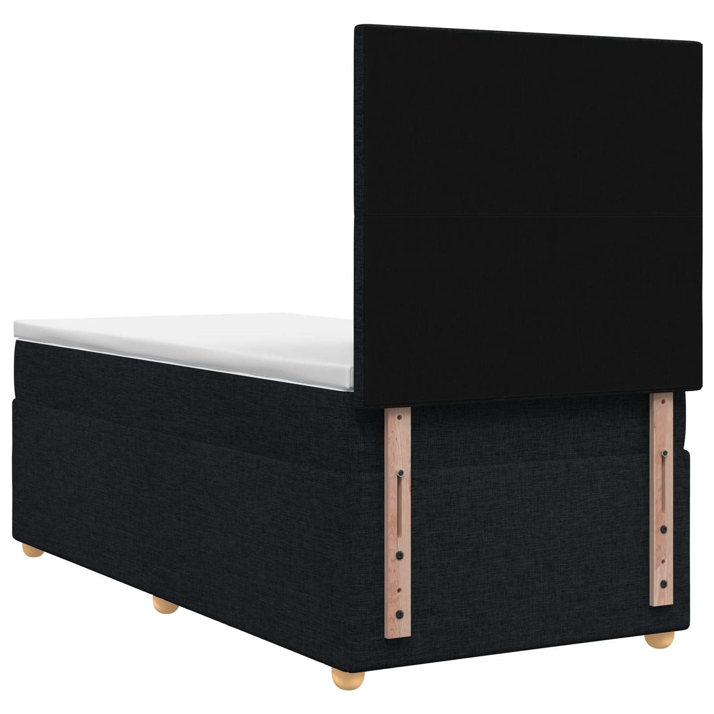 vidaXL Κρεβάτι box spring με στρώμα Μαύρο 100 x 200 cm Ύφασμα