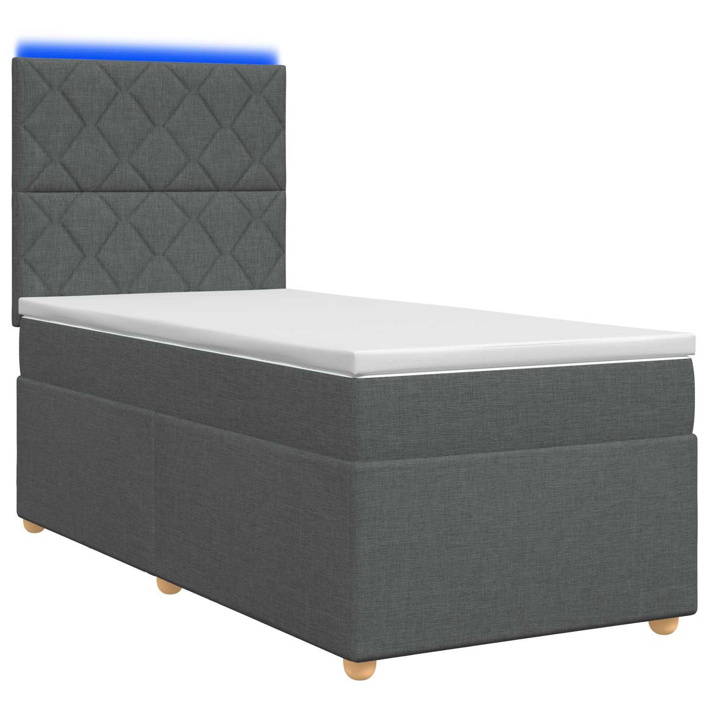 vidaXL Κρεβάτι box spring με στρώμα Σκούρο Γκρι 100 x 200 cm Ύφασμα