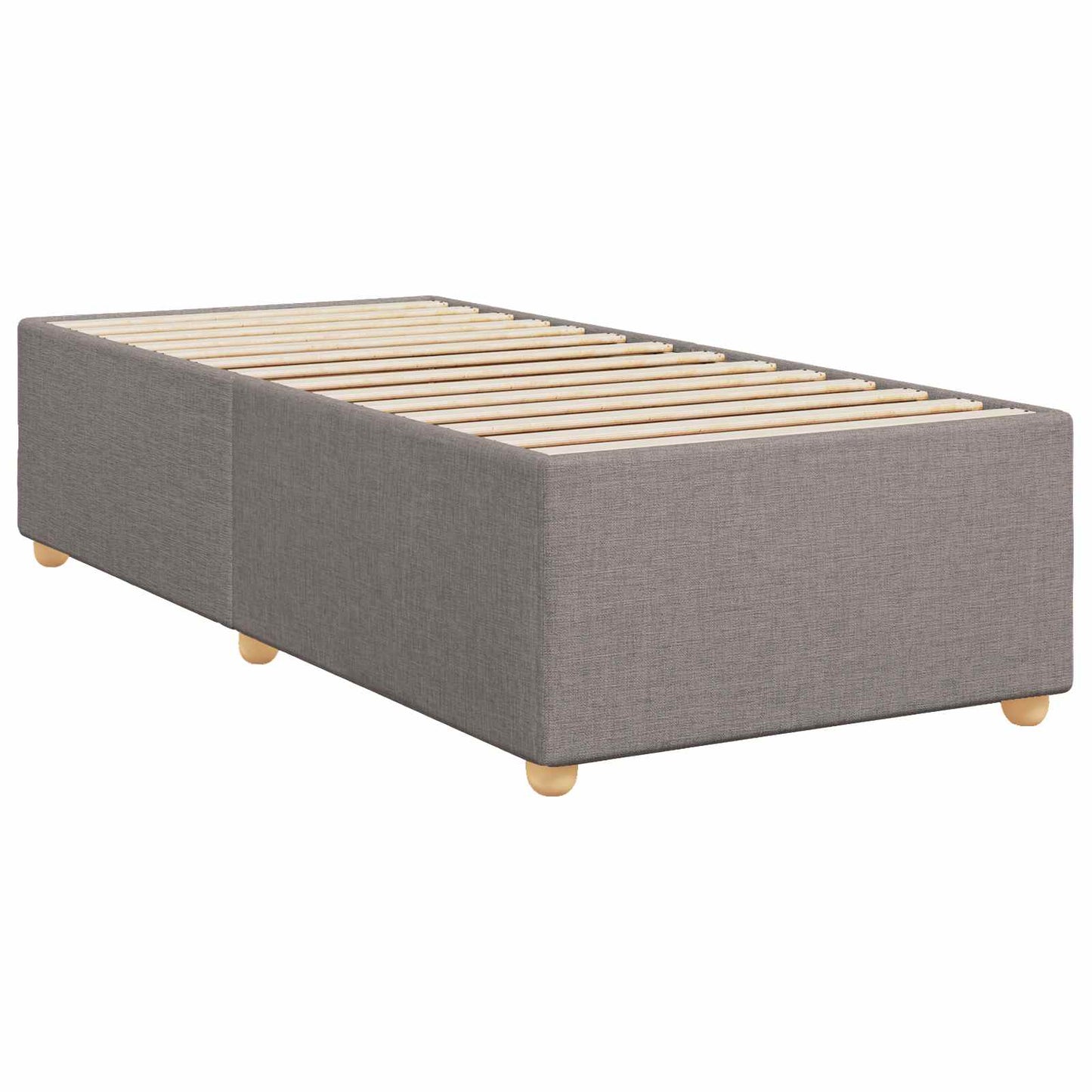 vidaXL Κρεβάτι box spring με στρώμα Taupe 100 x 200 cm Ύφασμα