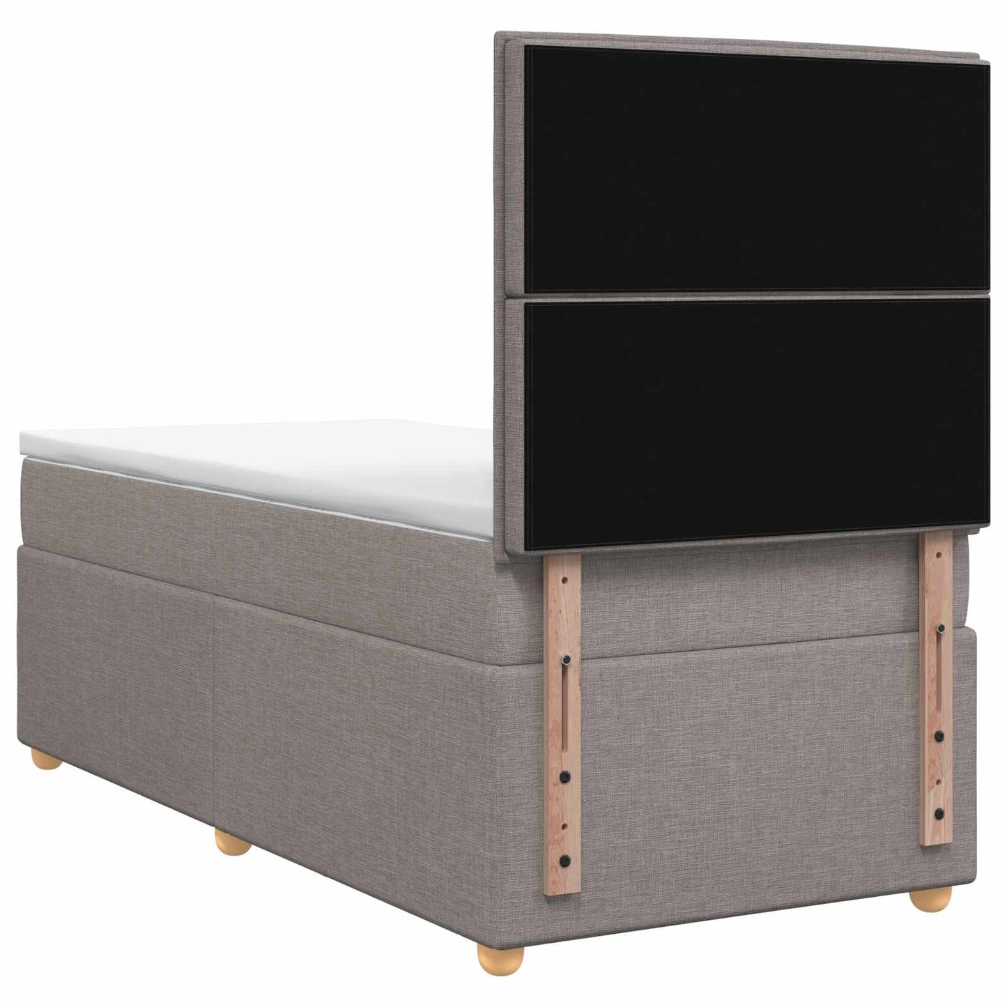 vidaXL Κρεβάτι box spring με στρώμα Taupe 100 x 200 cm Ύφασμα