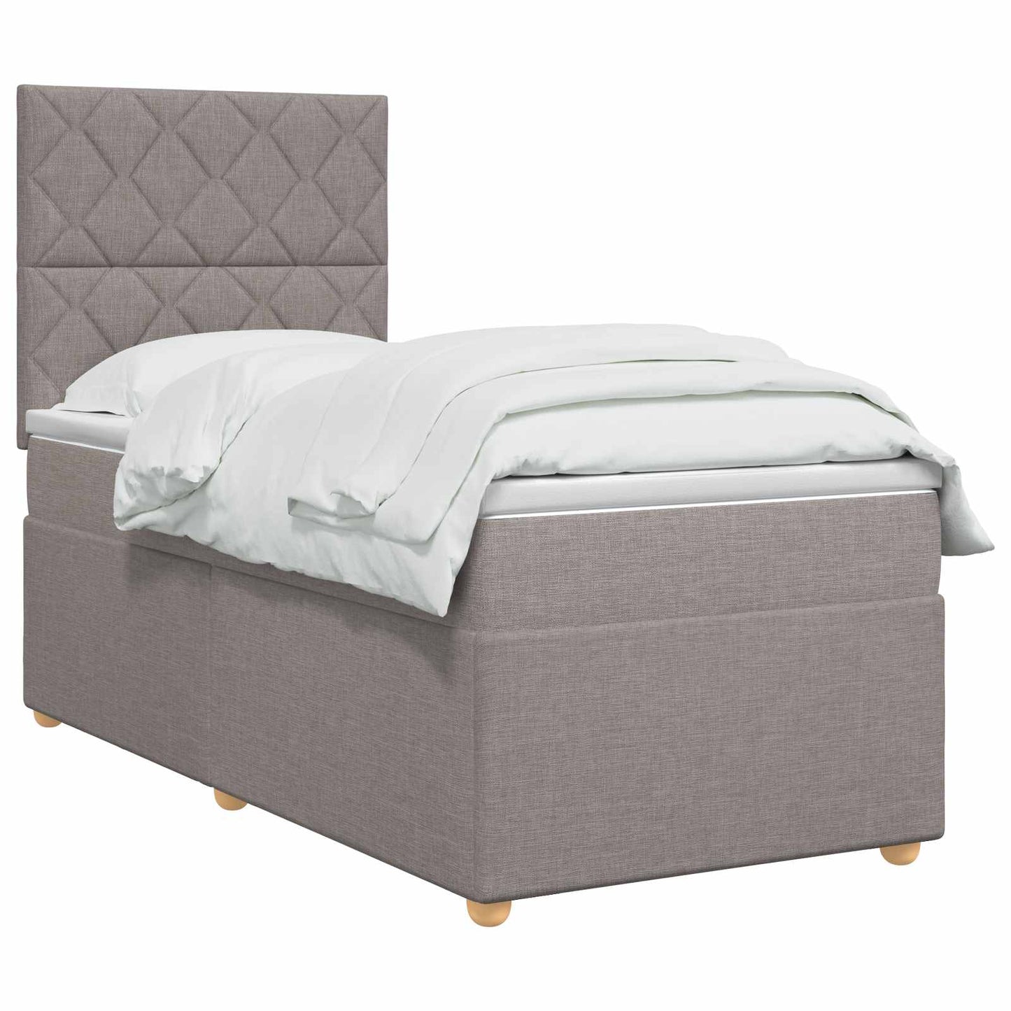 vidaXL Κρεβάτι box spring με στρώμα Taupe 100 x 200 cm Ύφασμα