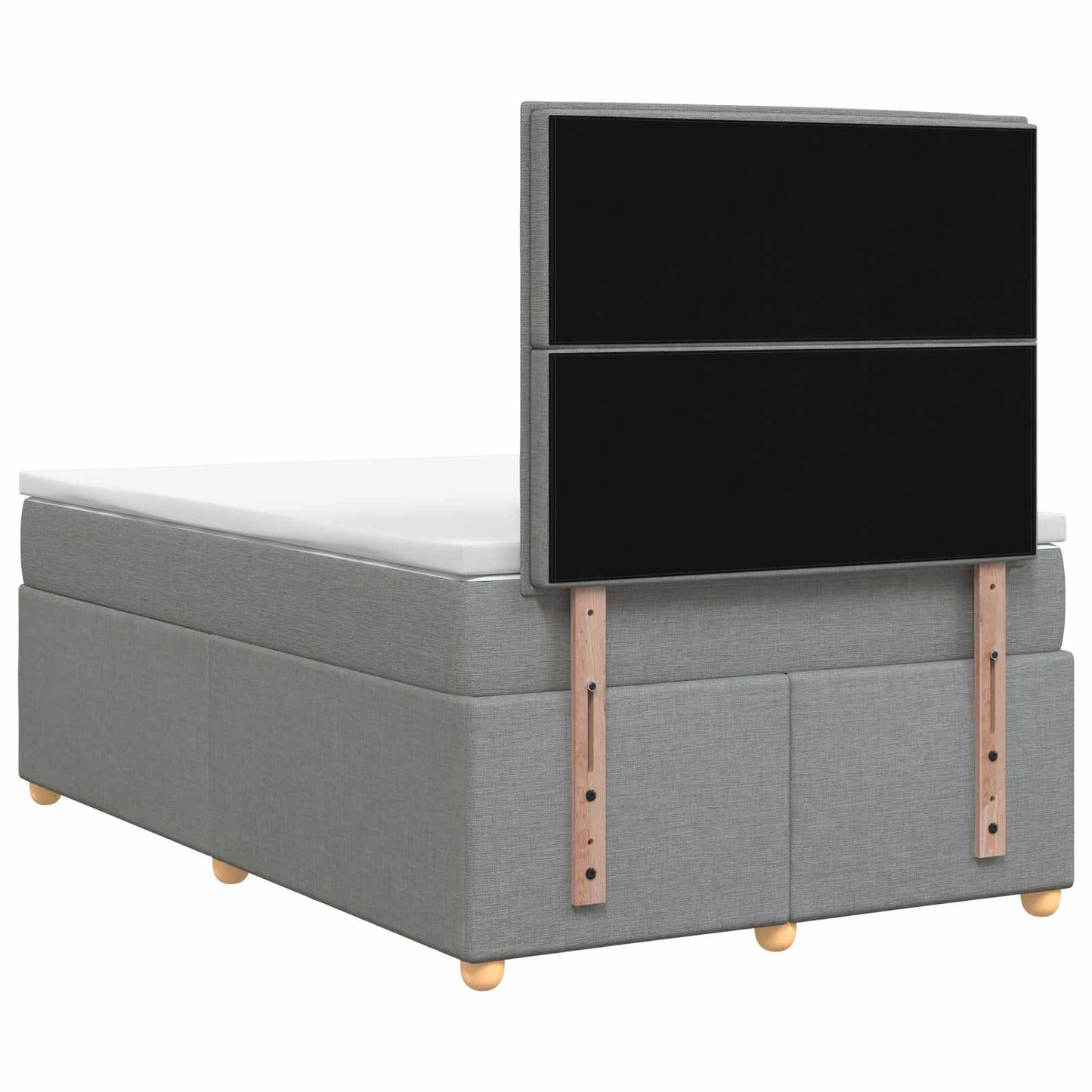 vidaXL Κρεβάτι box spring με στρώμα Ανοιχτό γκρι 120 x 190 cm Ύφασμα