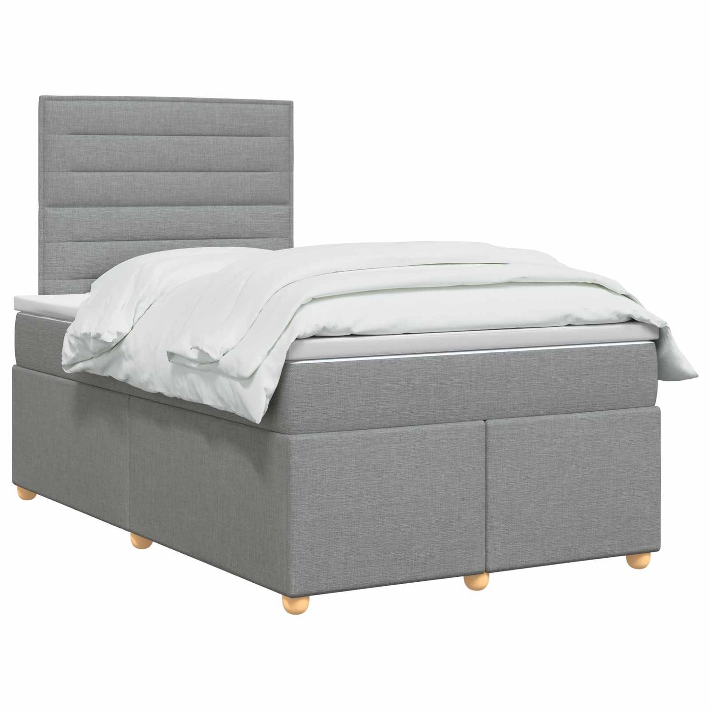 vidaXL Κρεβάτι box spring με στρώμα Ανοιχτό γκρι 120 x 190 cm Ύφασμα