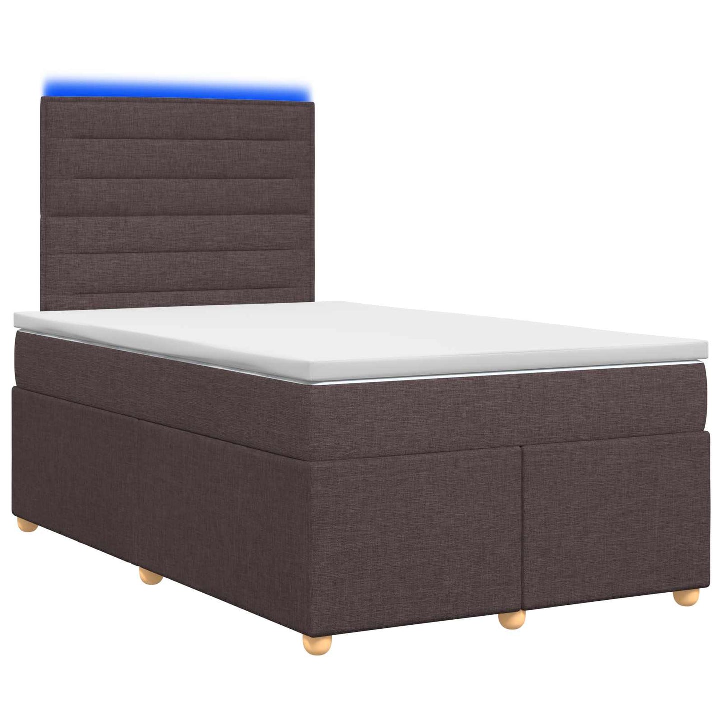 vidaXL Κρεβάτι box spring με στρώμα Σκούρο Καφέ 120 x 190 cm Ύφασμα