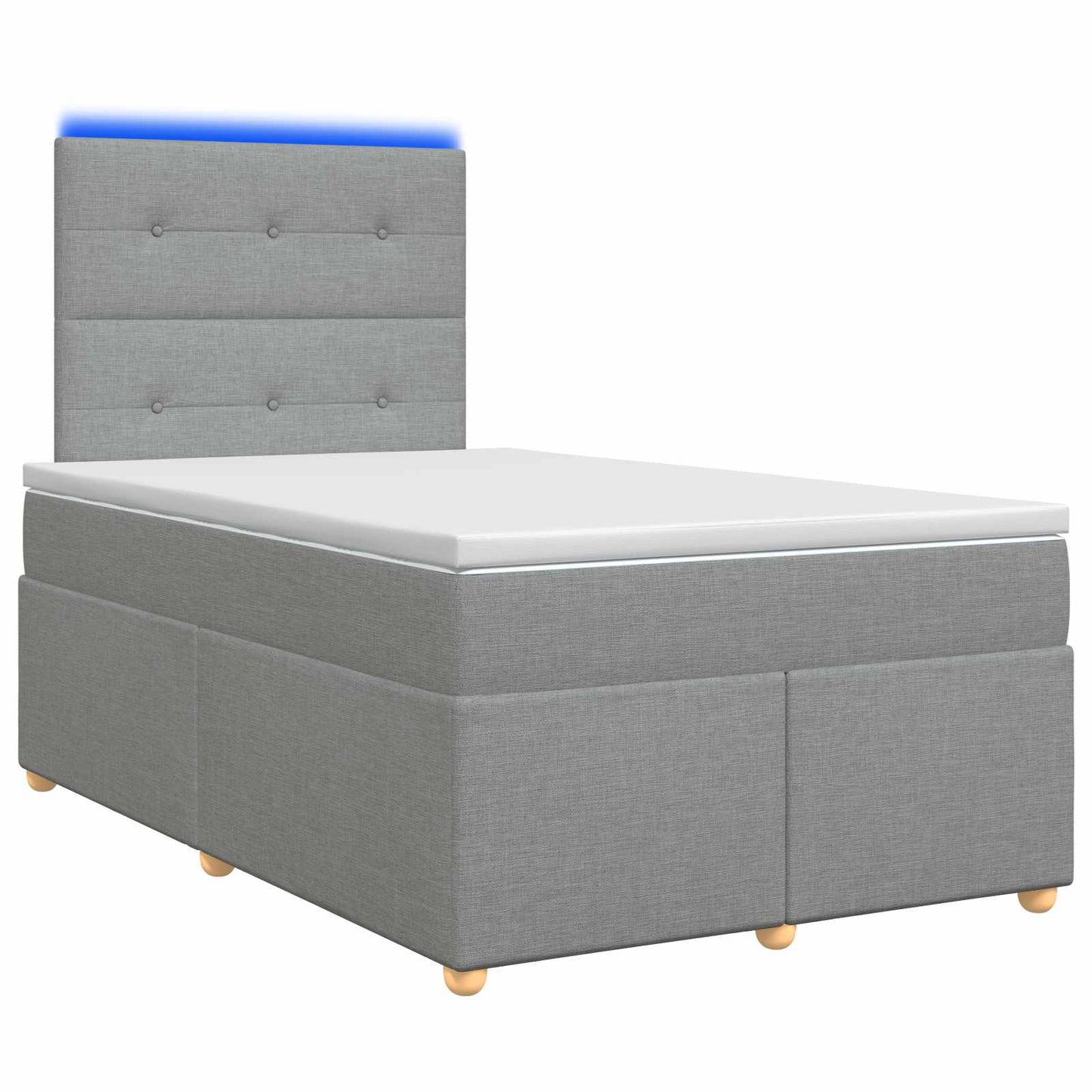 vidaXL Κρεβάτι box spring με στρώμα Ανοιχτό γκρι 120 x 190 cm Ύφασμα