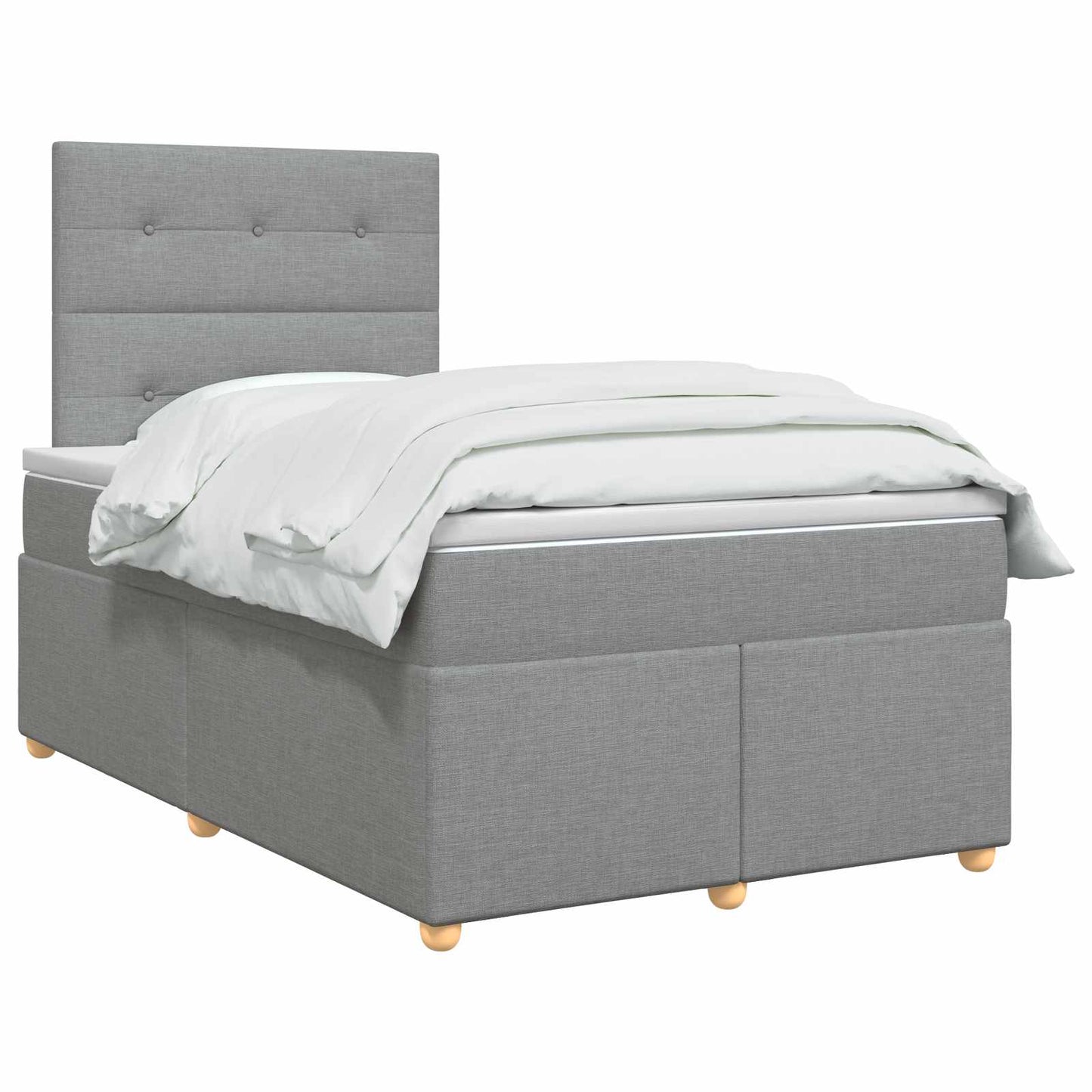 vidaXL Κρεβάτι box spring με στρώμα Ανοιχτό γκρι 120 x 190 cm Ύφασμα
