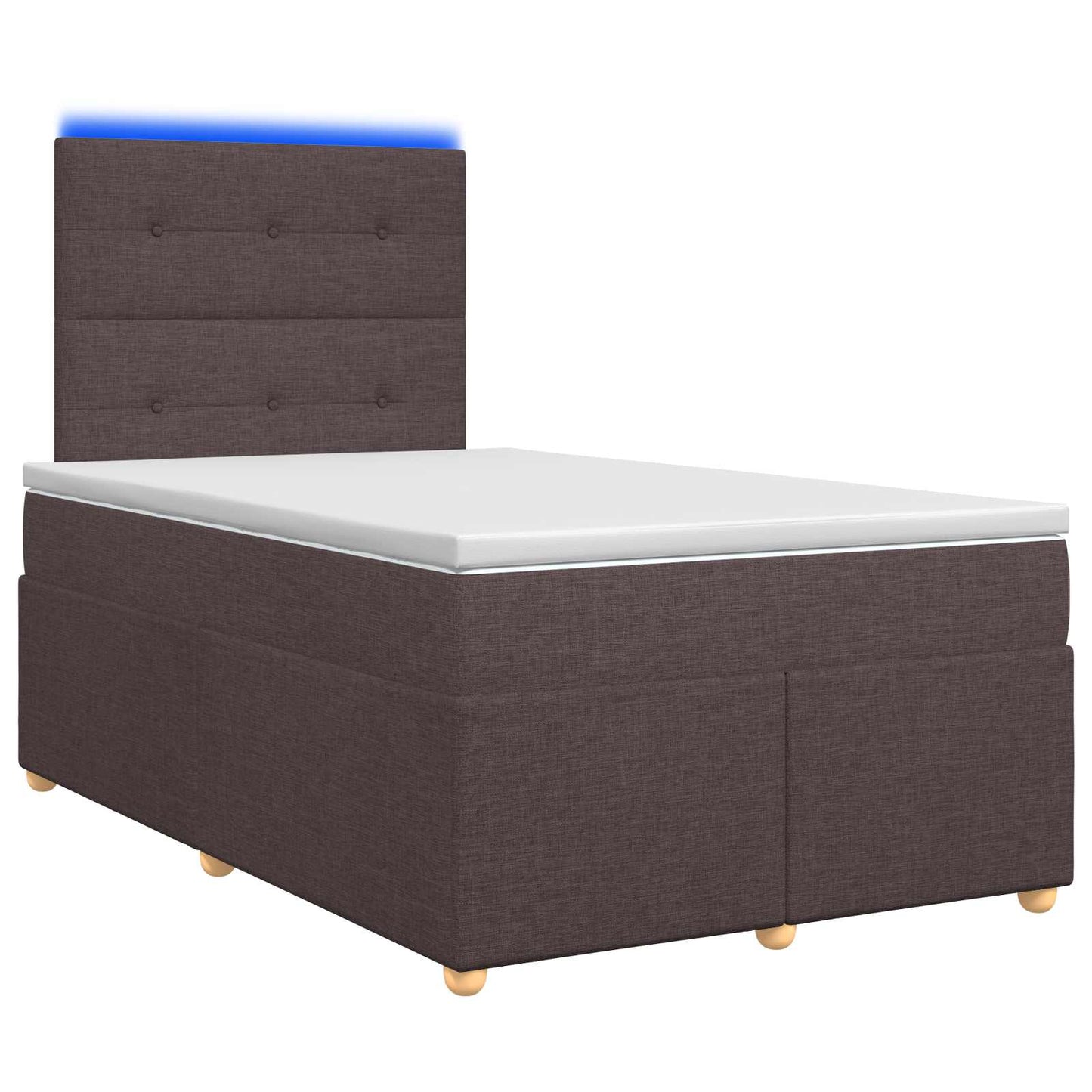 vidaXL Κρεβάτι box spring με στρώμα Σκούρο Καφέ 120 x 190 cm Ύφασμα