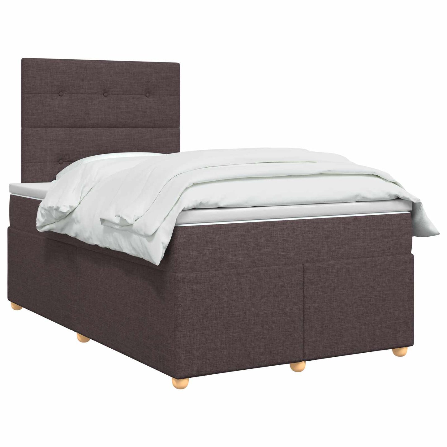 vidaXL Κρεβάτι box spring με στρώμα Σκούρο Καφέ 120 x 190 cm Ύφασμα