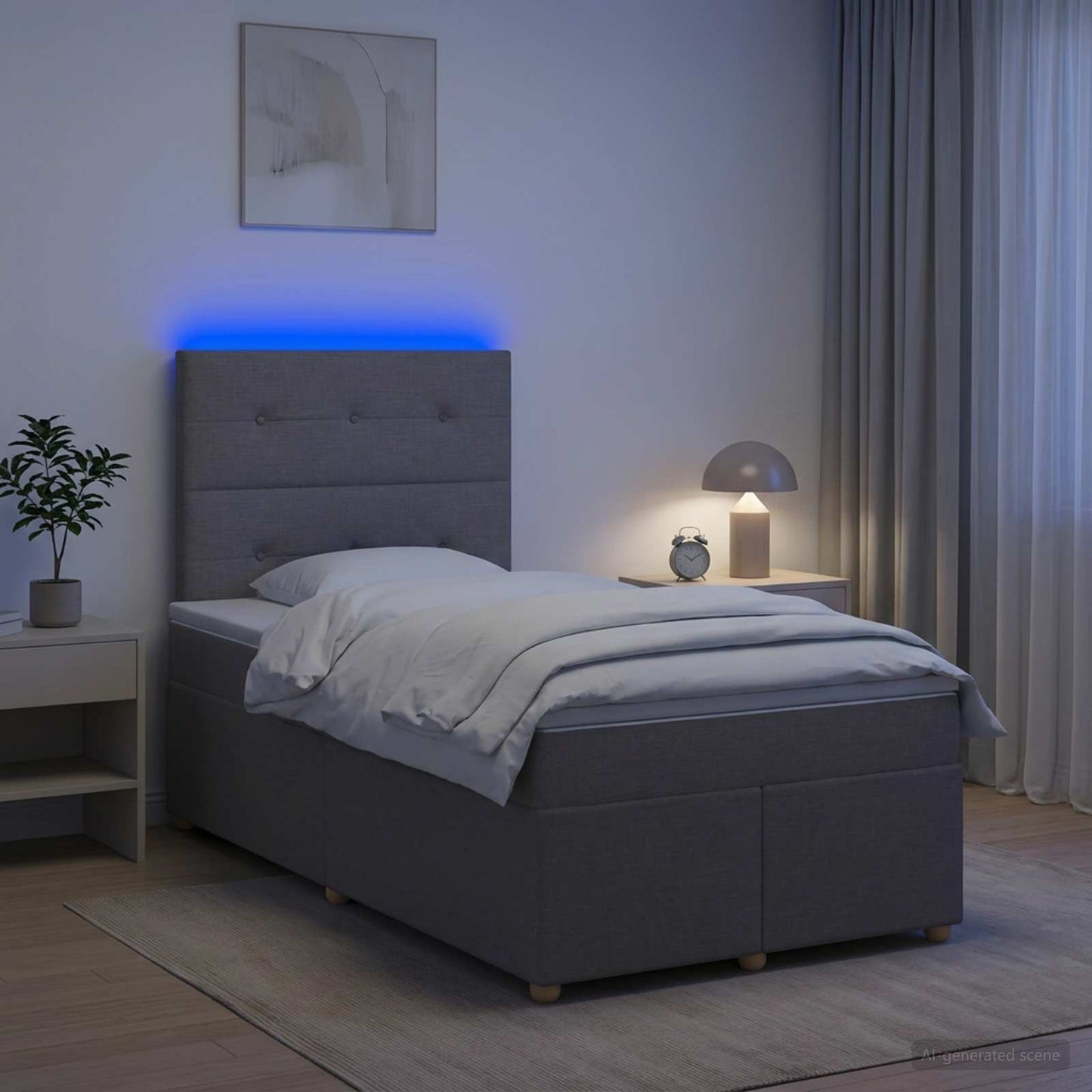 vidaXL Κρεβάτι box spring με στρώμα Taupe 120 x 200 cm Ύφασμα