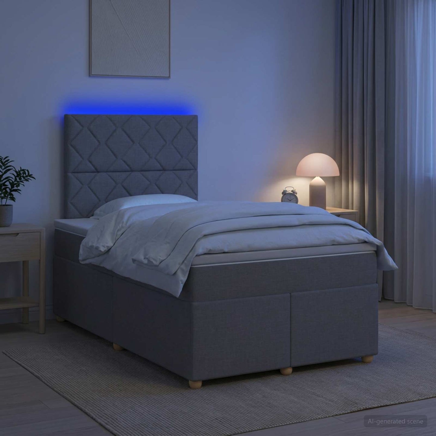 vidaXL Κρεβάτι box spring με στρώμα Ανοιχτό γκρι 120 x 190 cm Ύφασμα