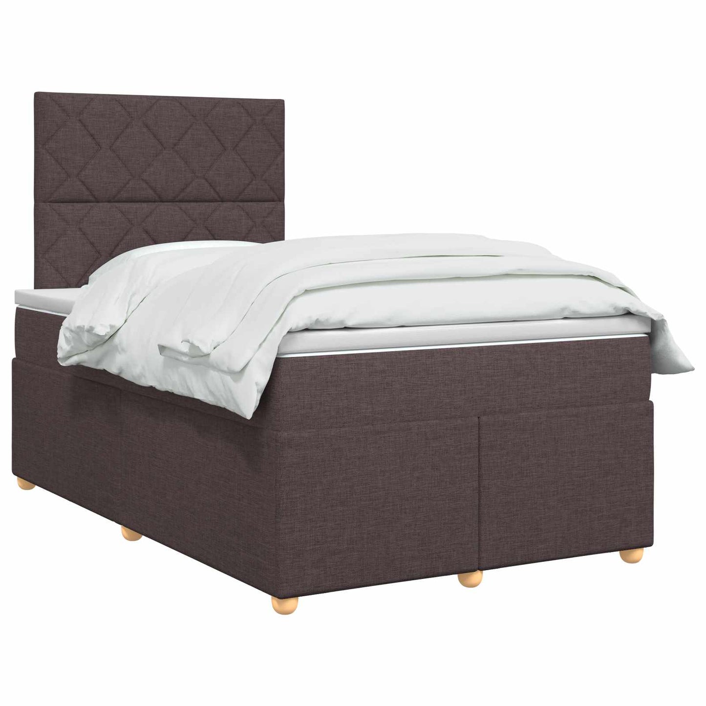 vidaXL Κρεβάτι box spring με στρώμα Σκούρο Καφέ 120 x 190 cm Ύφασμα