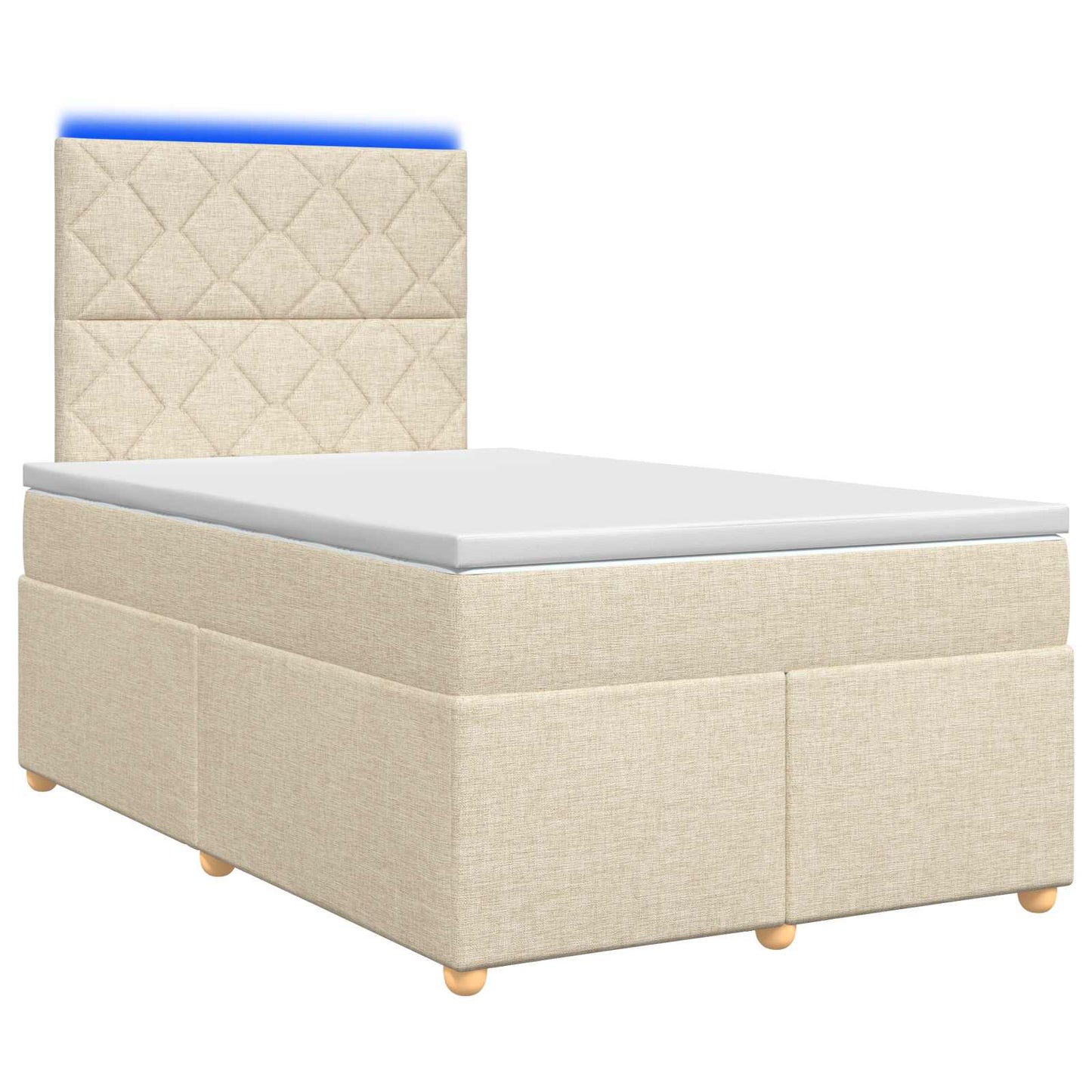 vidaXL Κρεβάτι box spring με στρώμα Κρεμ 120 x 190 cm Ύφασμα