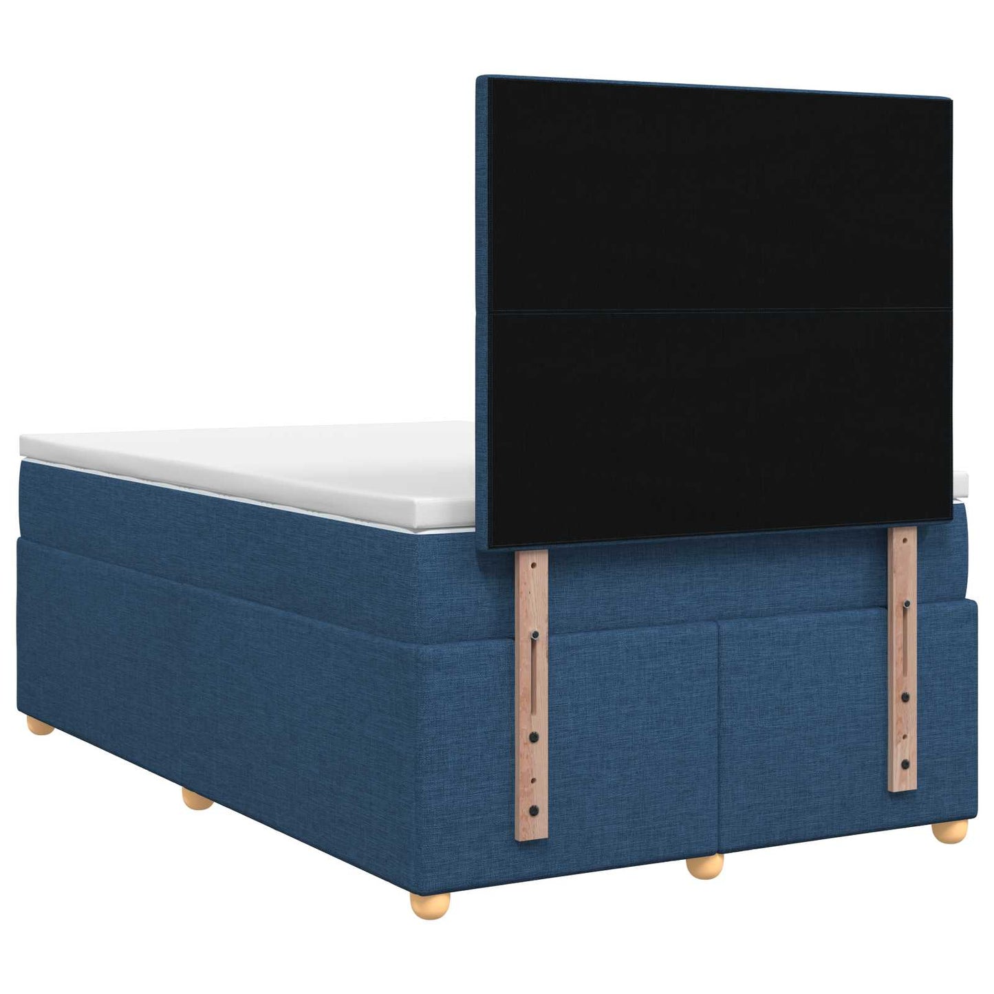vidaXL Κρεβάτι box spring με στρώμα Μπλε 120 x 190 cm Ύφασμα