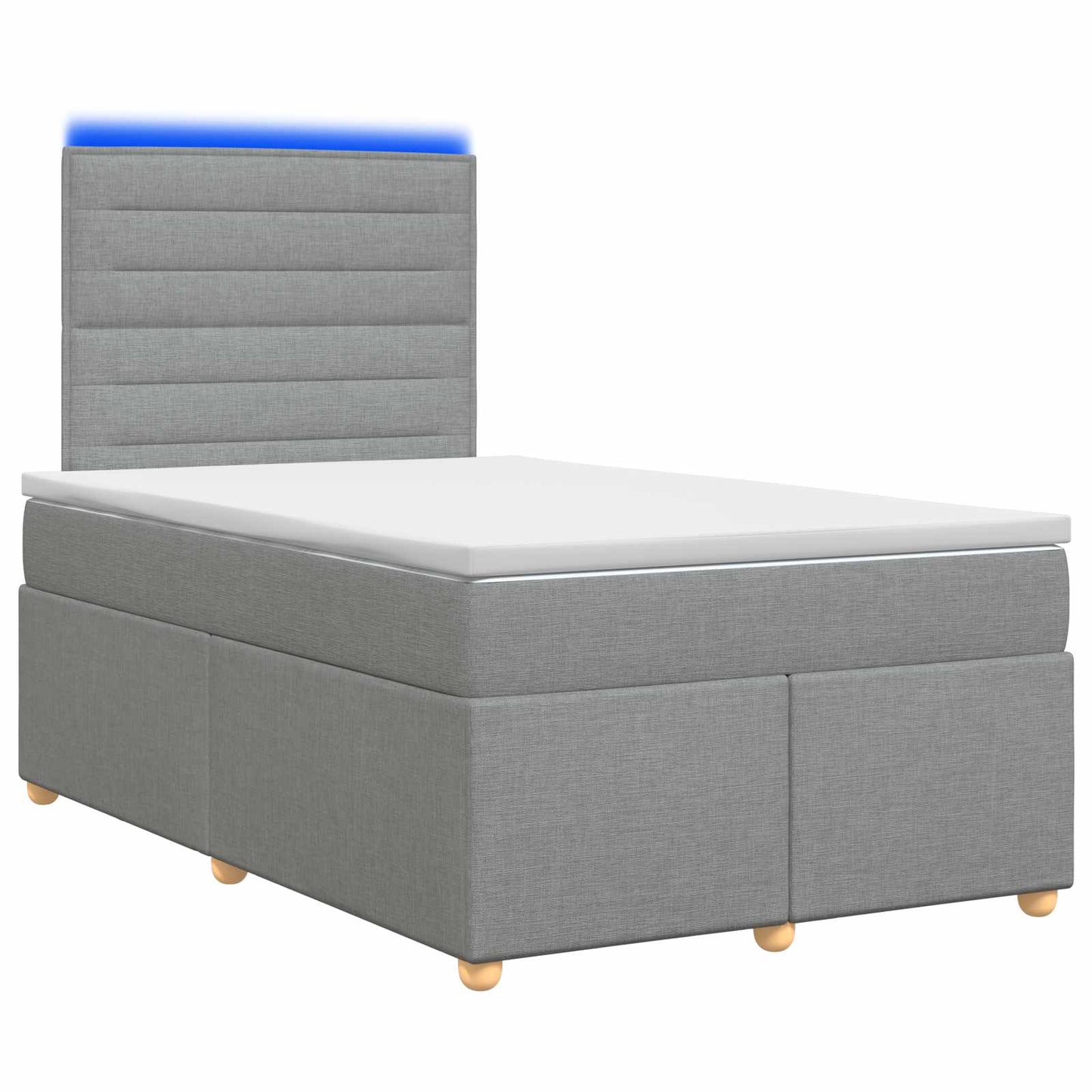 vidaXL Κρεβάτι box spring με στρώμα Ανοιχτό γκρι 120 x 200 cm Ύφασμα