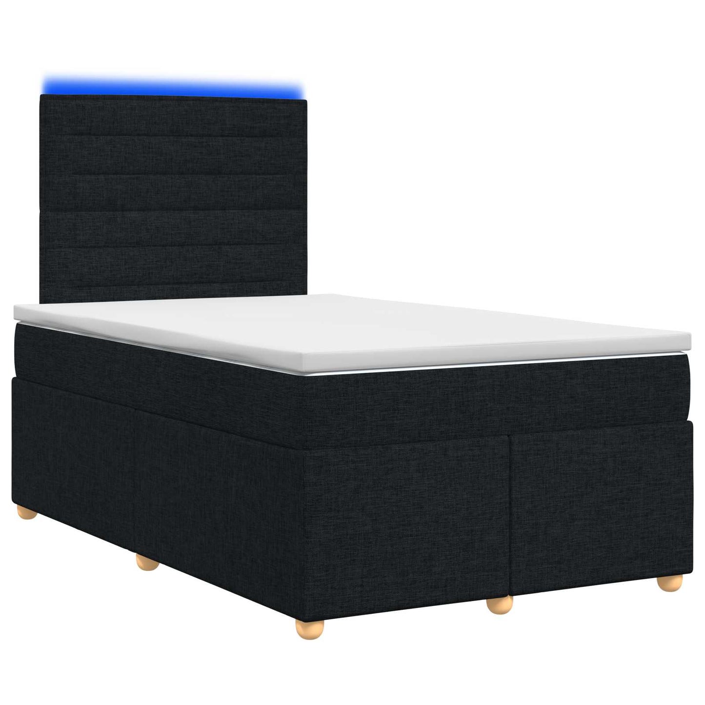 vidaXL Κρεβάτι box spring με στρώμα Μαύρο 120 x 200 cm Ύφασμα