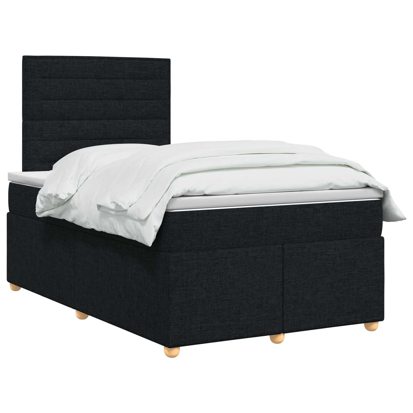 vidaXL Κρεβάτι box spring με στρώμα Μαύρο 120 x 200 cm Ύφασμα