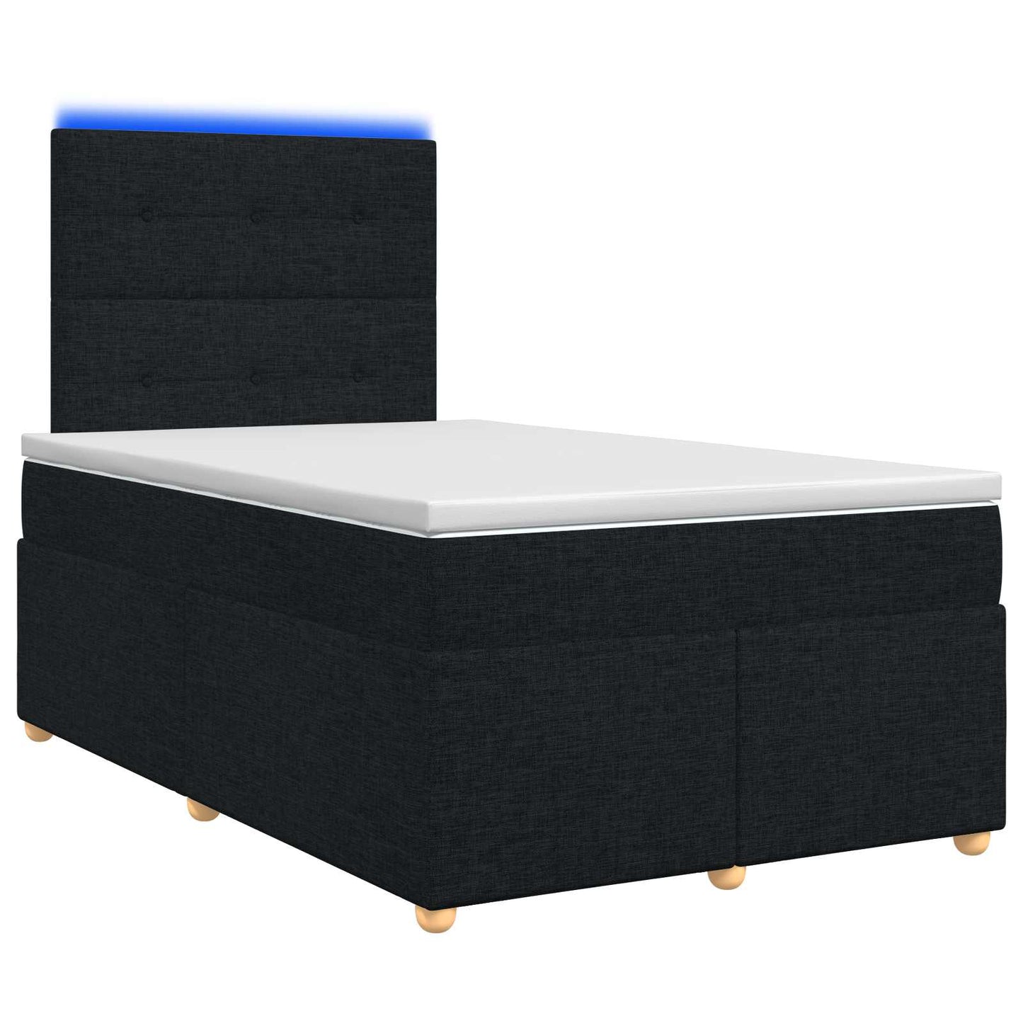 vidaXL Κρεβάτι box spring με στρώμα Μαύρο 120 x 200 cm Ύφασμα
