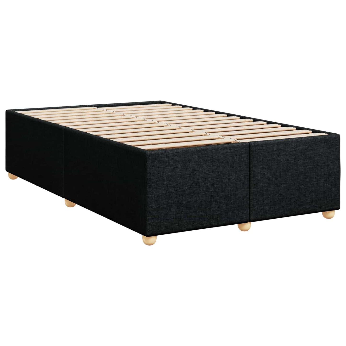 vidaXL Κρεβάτι box spring με στρώμα Μαύρο 120 x 200 cm Ύφασμα