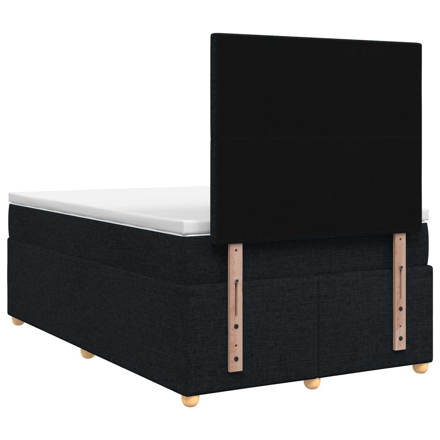 vidaXL Κρεβάτι box spring με στρώμα Μαύρο 120 x 200 cm Ύφασμα