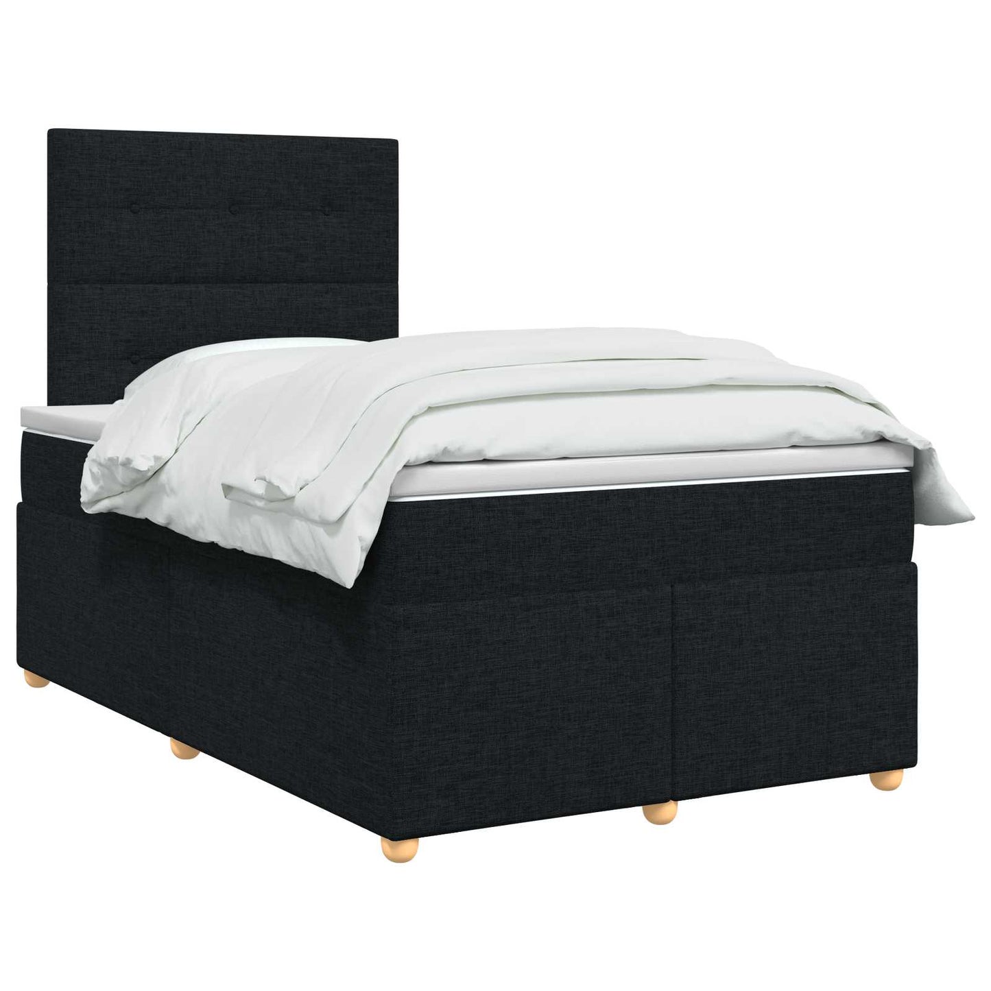vidaXL Κρεβάτι box spring με στρώμα Μαύρο 120 x 200 cm Ύφασμα