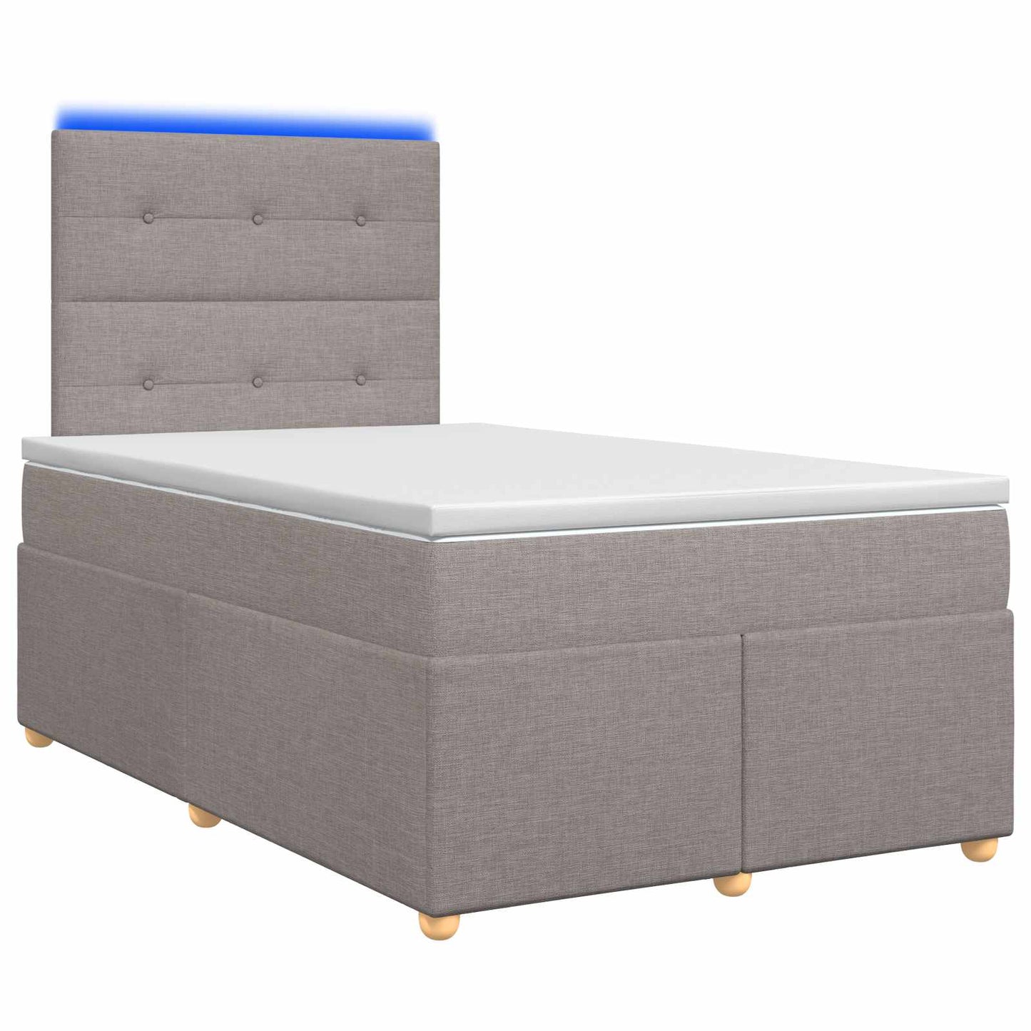 vidaXL Κρεβάτι box spring με στρώμα Taupe 120 x 200 cm Ύφασμα