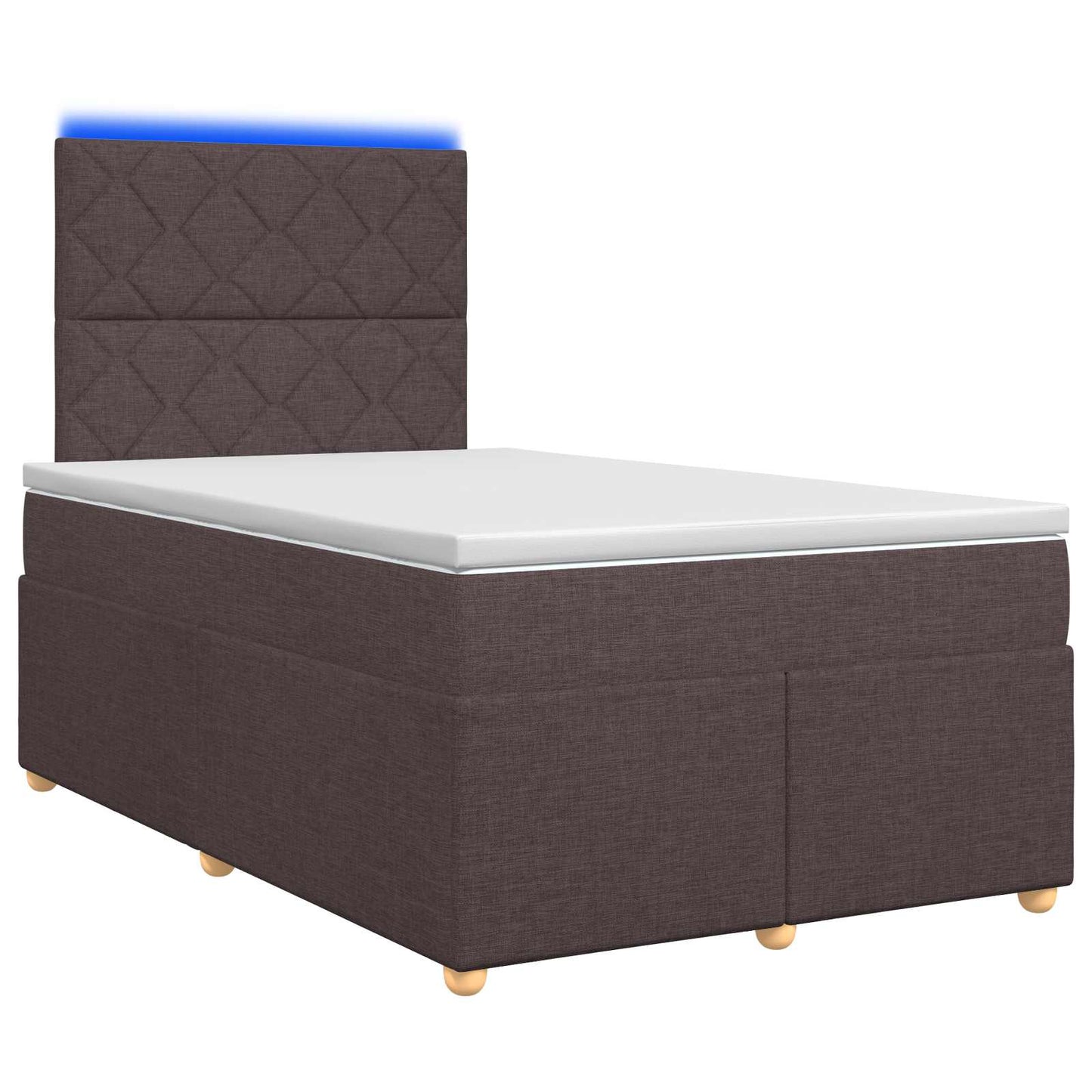 vidaXL Κρεβάτι box spring με στρώμα Σκούρο Καφέ 120 x 200 cm Ύφασμα